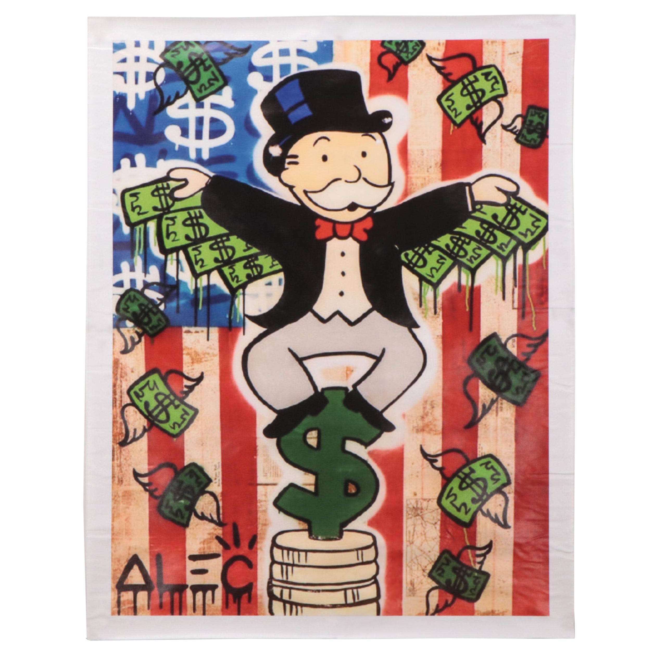 Giclée After Alec Monopoly's "Mr. Moneybags Flying"