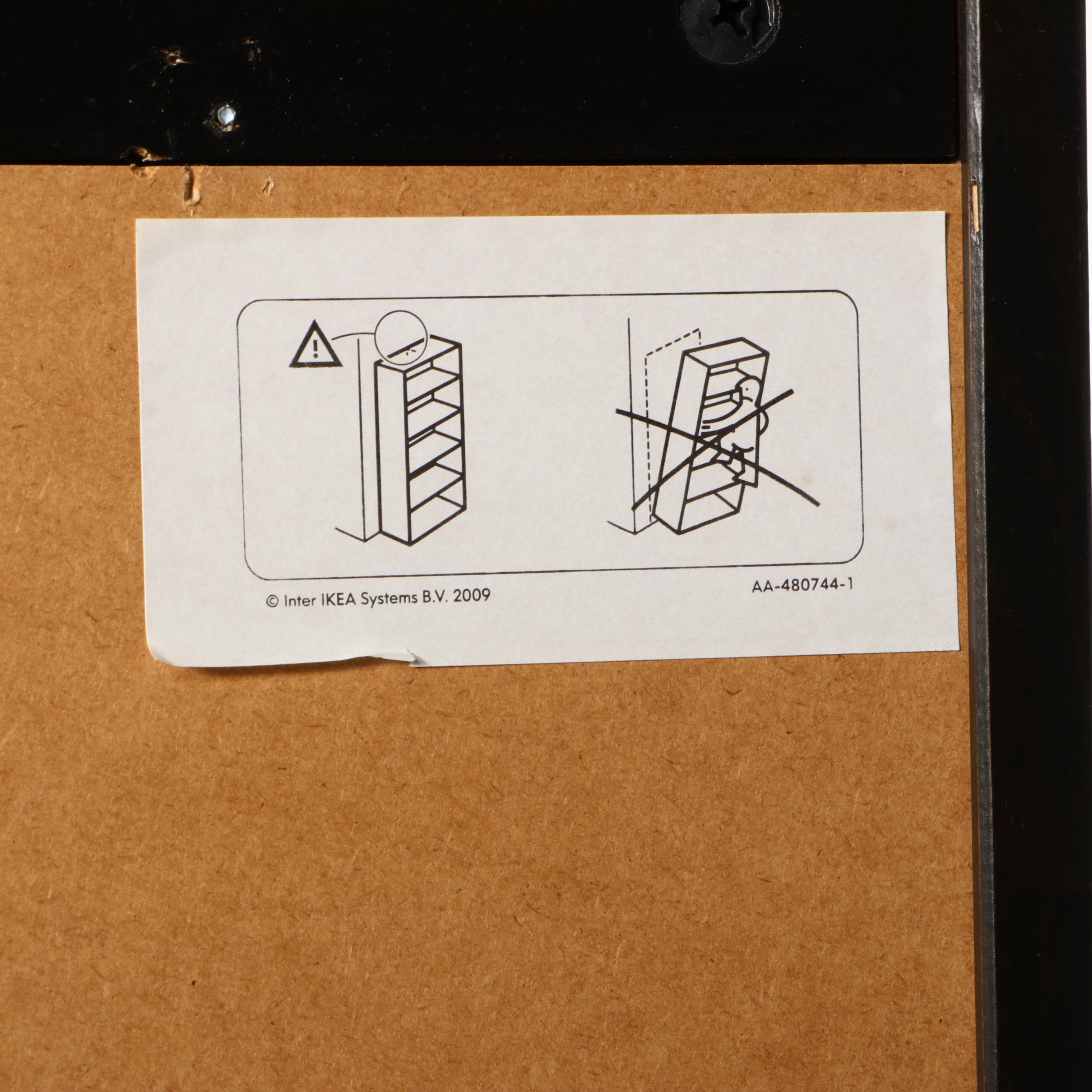 IKEA Black Painted Pine Bookcase