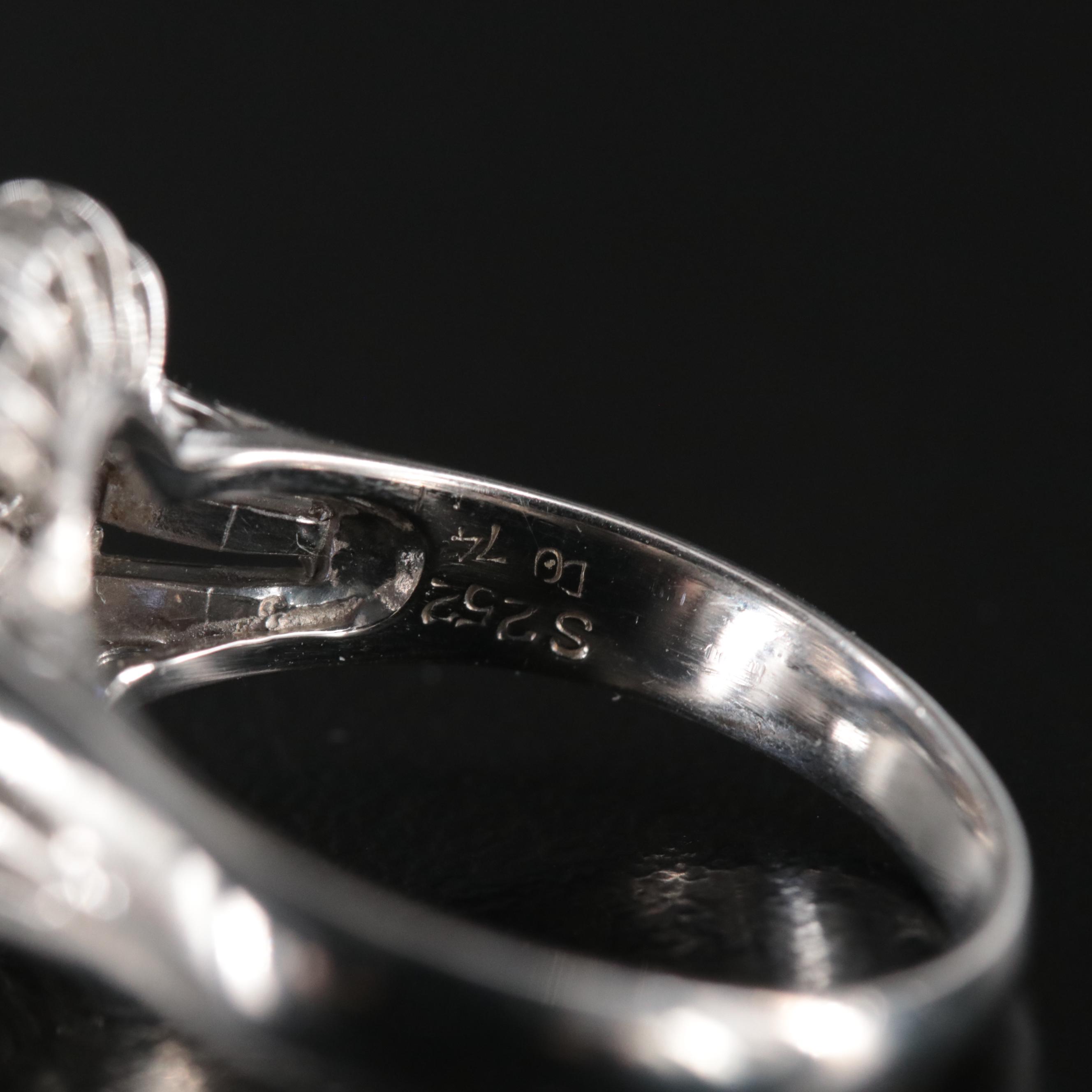 Platinum 2.52 CT Star Sapphire and Diamond Ring