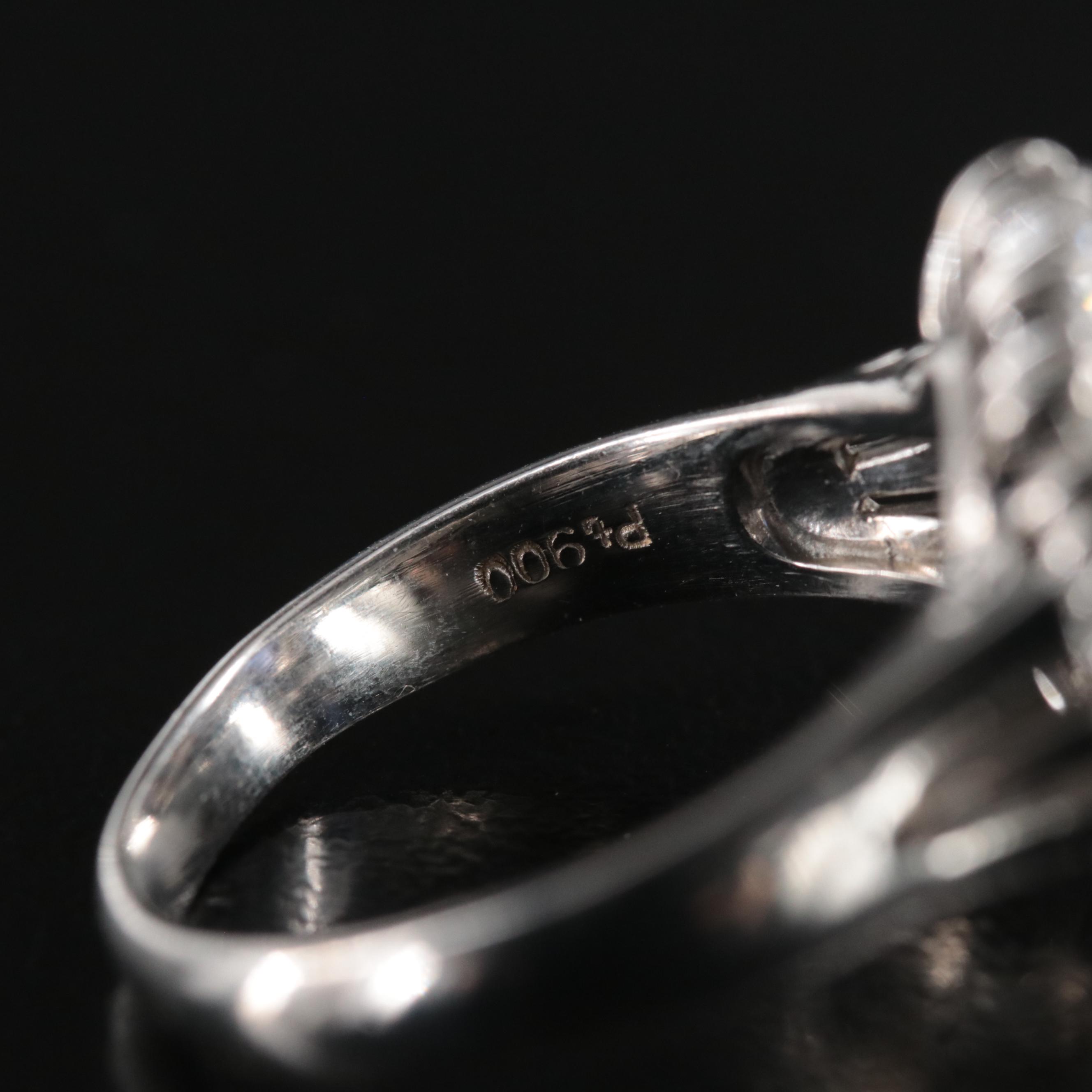 Platinum 2.52 CT Star Sapphire and Diamond Ring