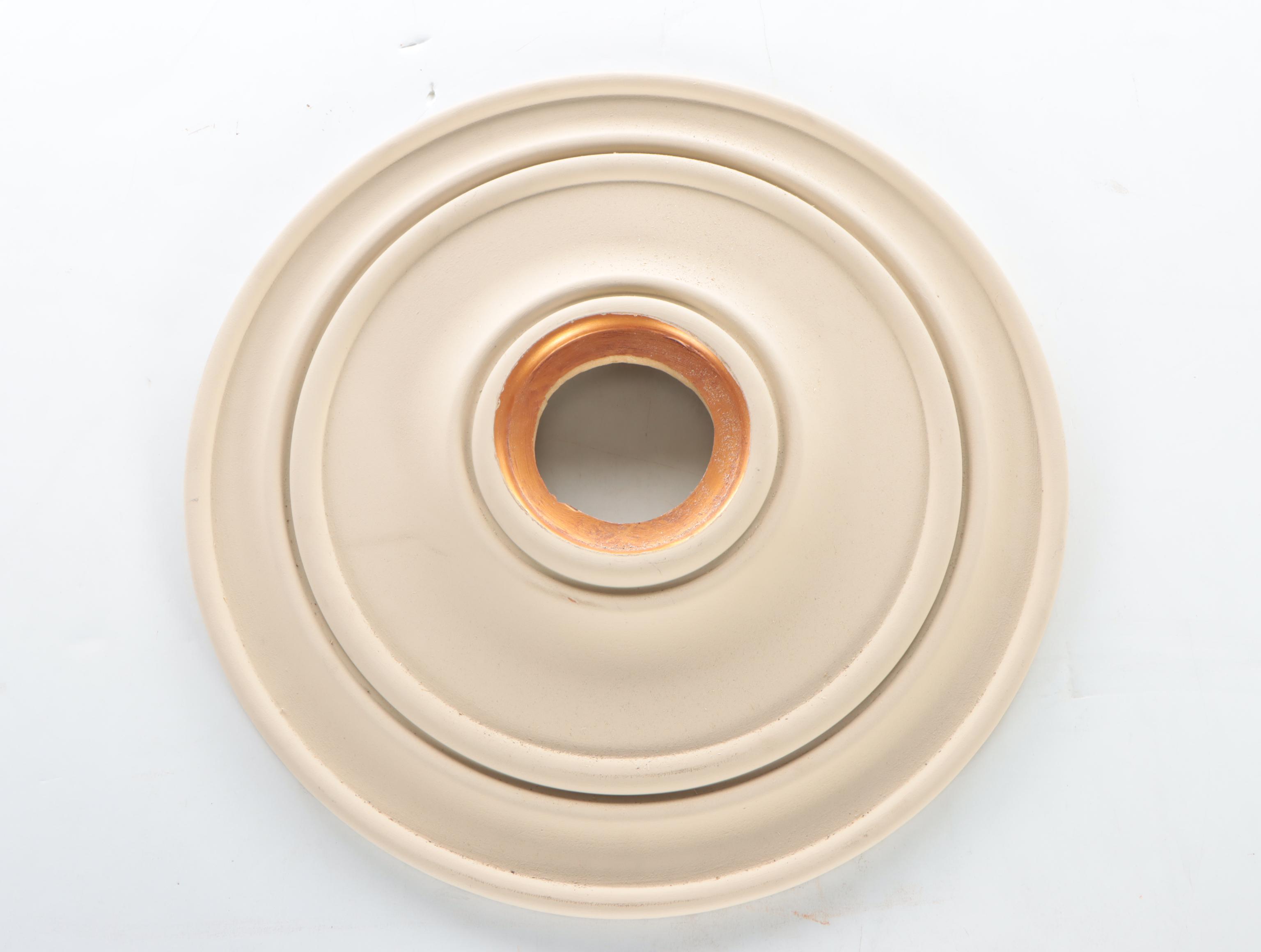 Distressed Finish Metal Drum Pendant Light With Ceiling Canopy