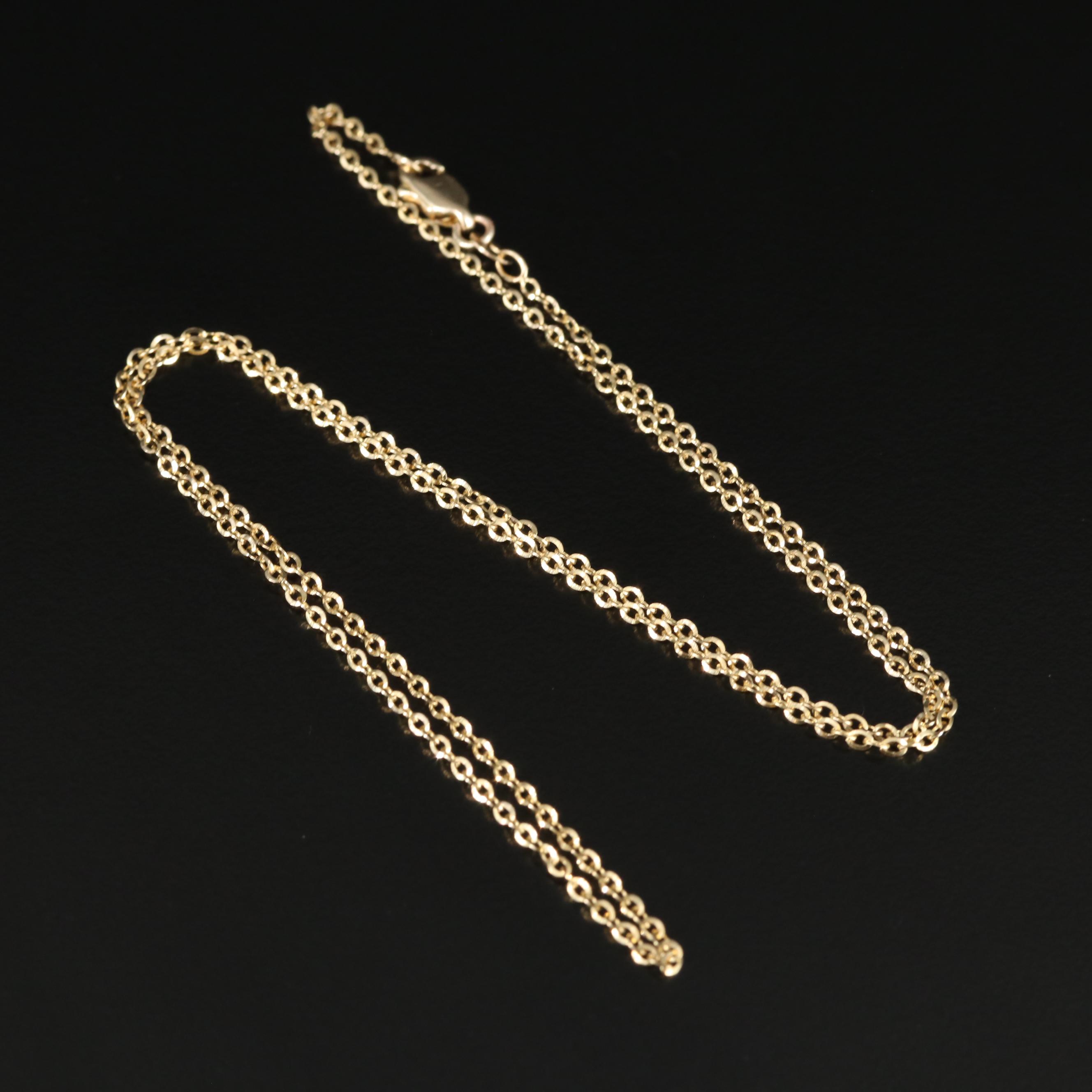 18K Flat Cable Chain Necklace EBTH