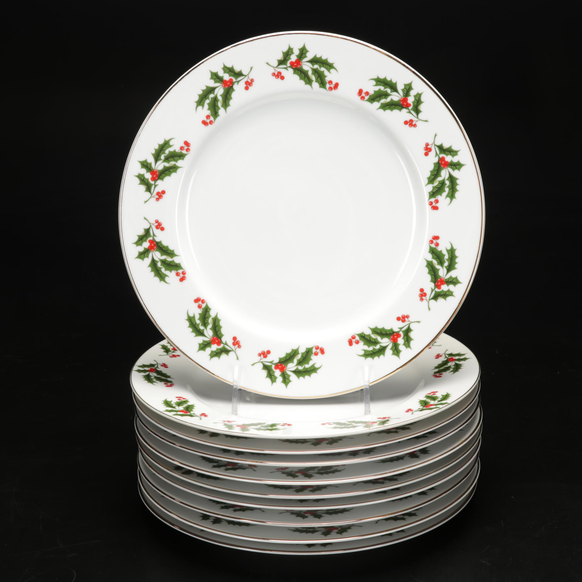 All the Trimmings "Christmas Holly" Porcelain Dinnerware and Libbey Tumblers