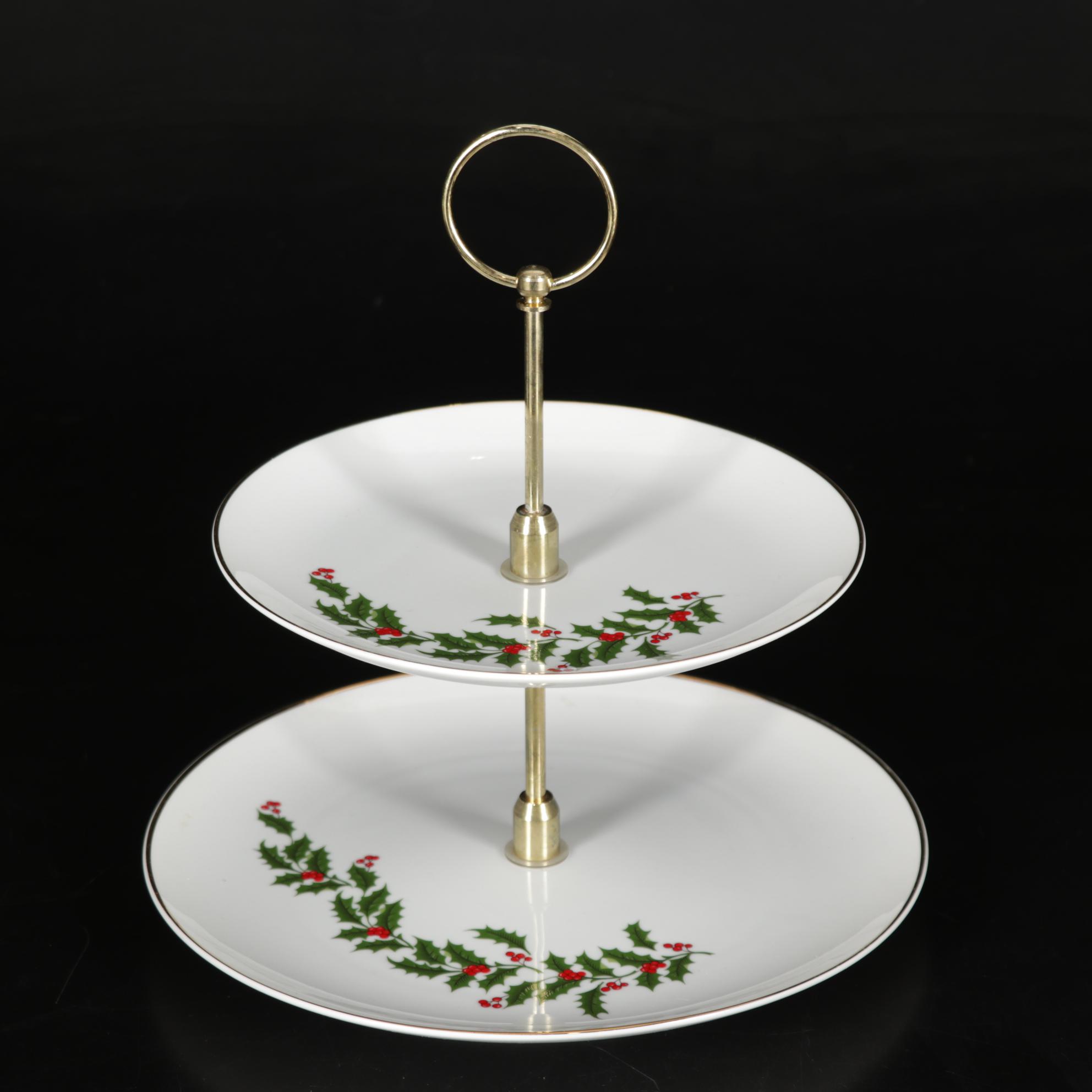 All the Trimmings "Christmas Holly" Porcelain Dinnerware and Libbey Tumblers