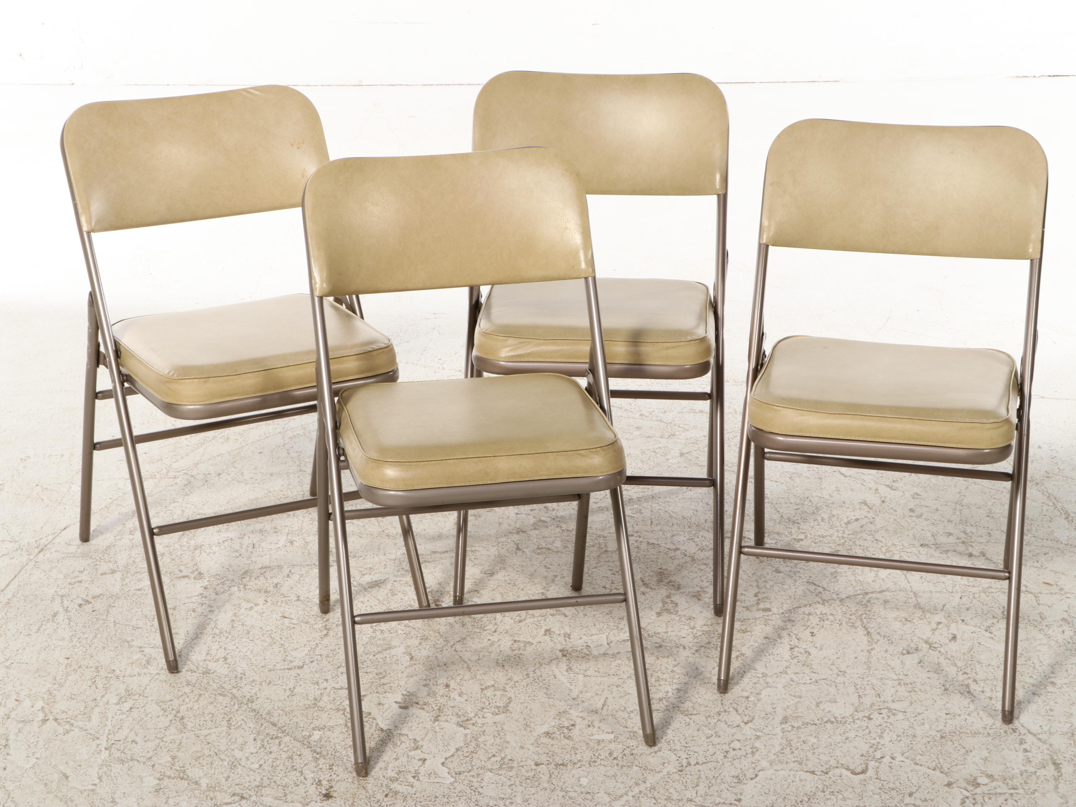 Sears and Roebuck Folding Chairs and Table Set, Mid to Late 20th