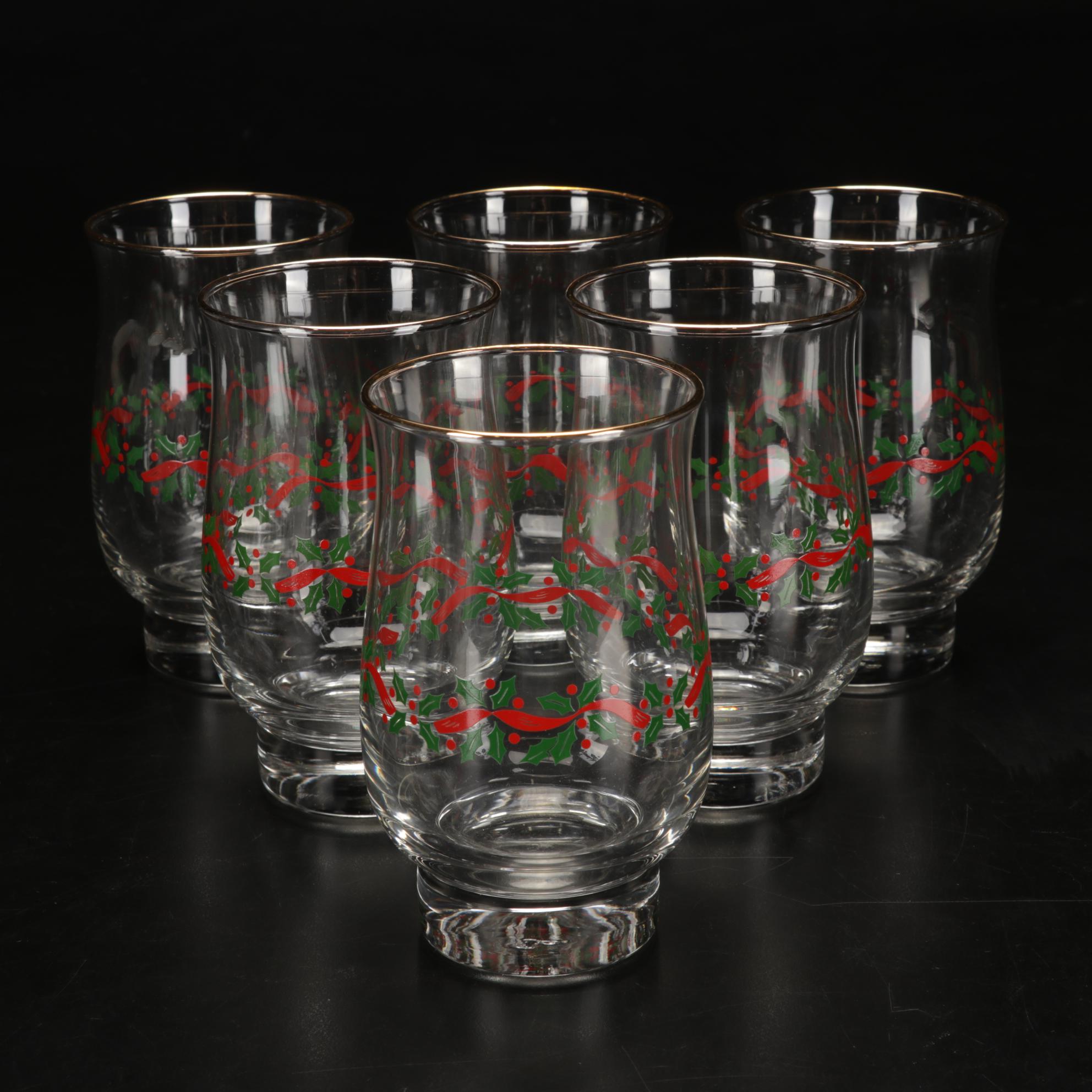 All the Trimmings "Christmas Holly" Porcelain Dinnerware and Libbey Tumblers
