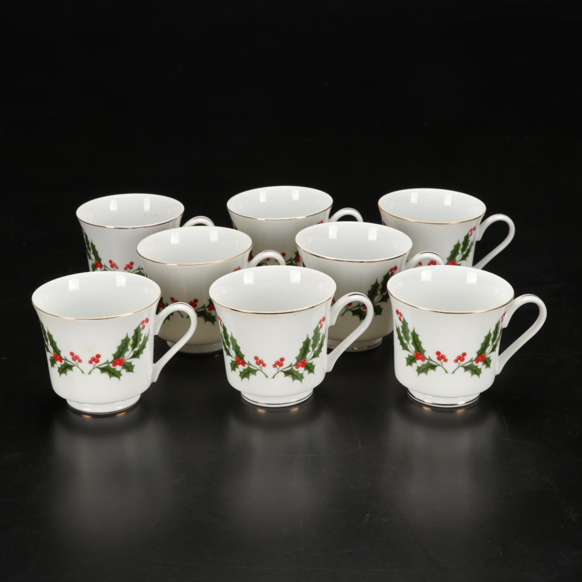 All the Trimmings "Christmas Holly" Porcelain Dinnerware and Libbey Tumblers