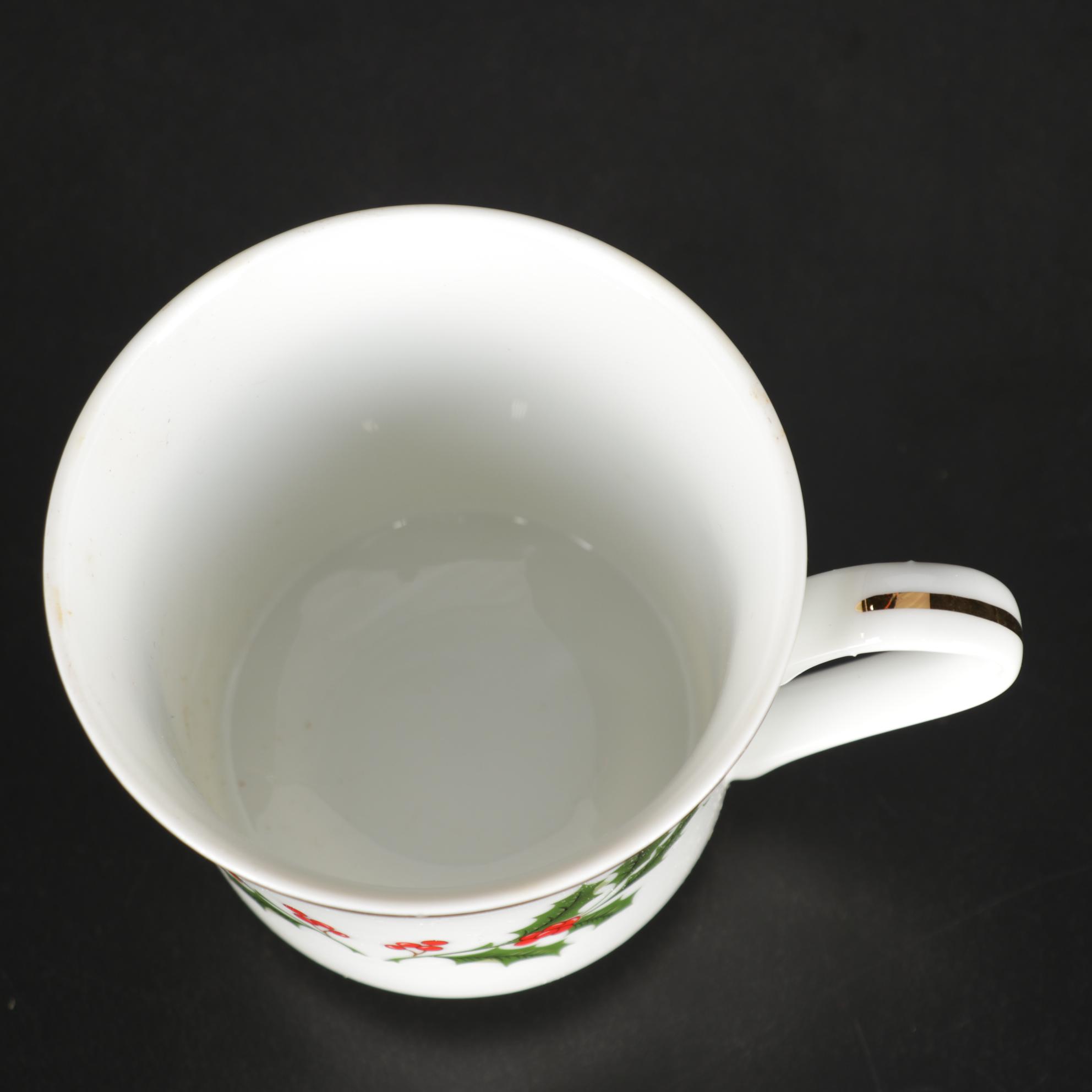 All the Trimmings "Christmas Holly" Porcelain Dinnerware and Libbey Tumblers