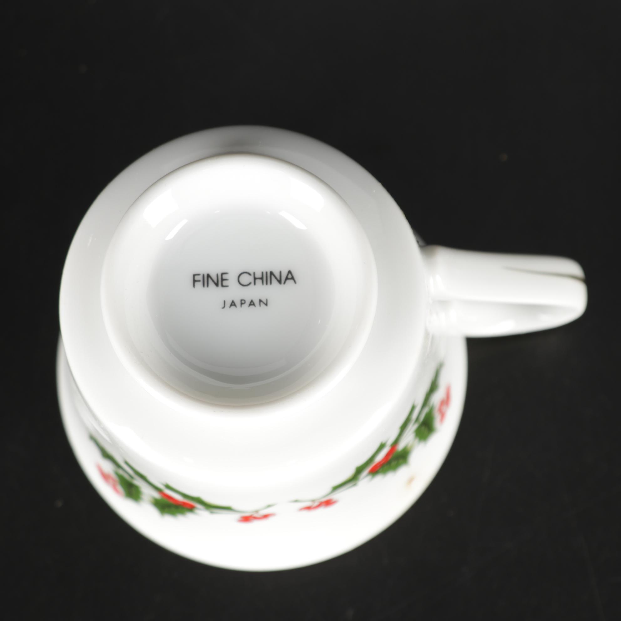 All the Trimmings "Christmas Holly" Porcelain Dinnerware and Libbey Tumblers