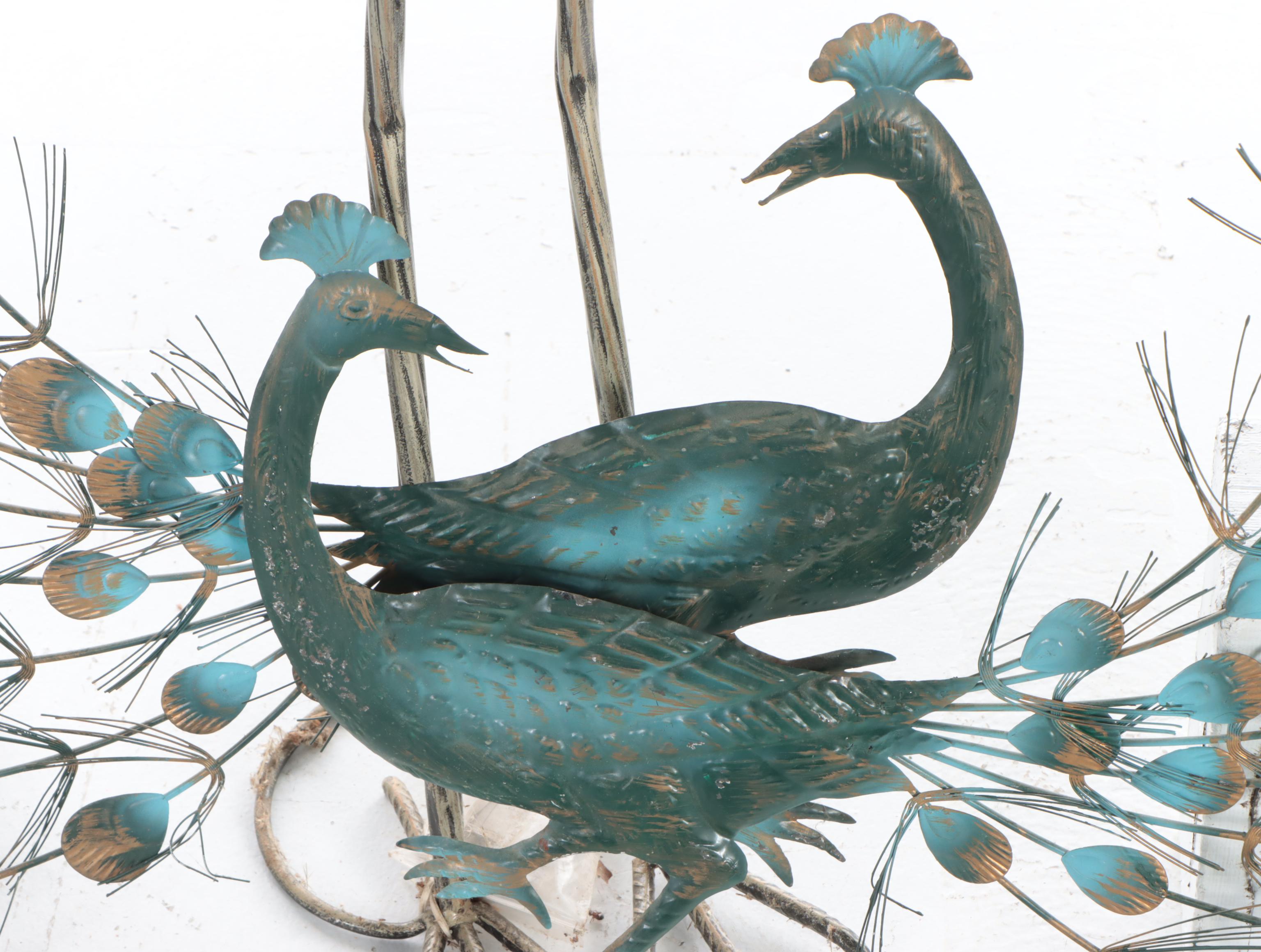 Metal Peacock Wall Decor and Sculpture