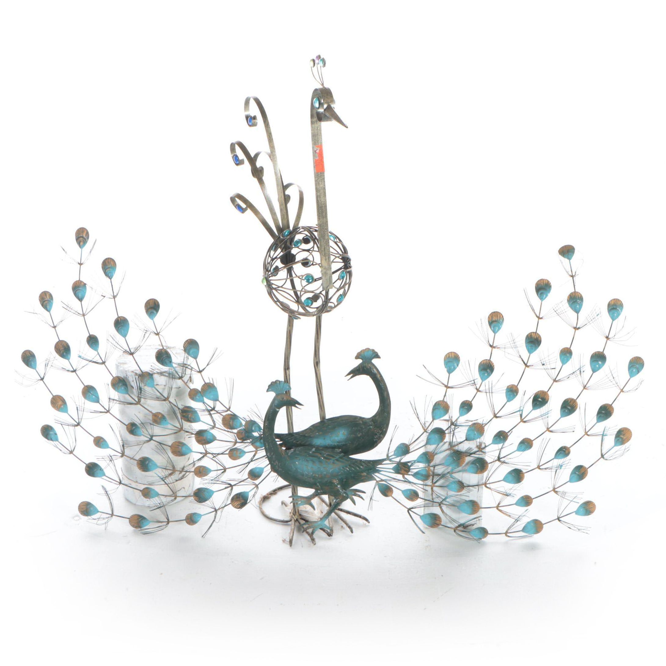 Metal Peacock Wall Decor and Sculpture