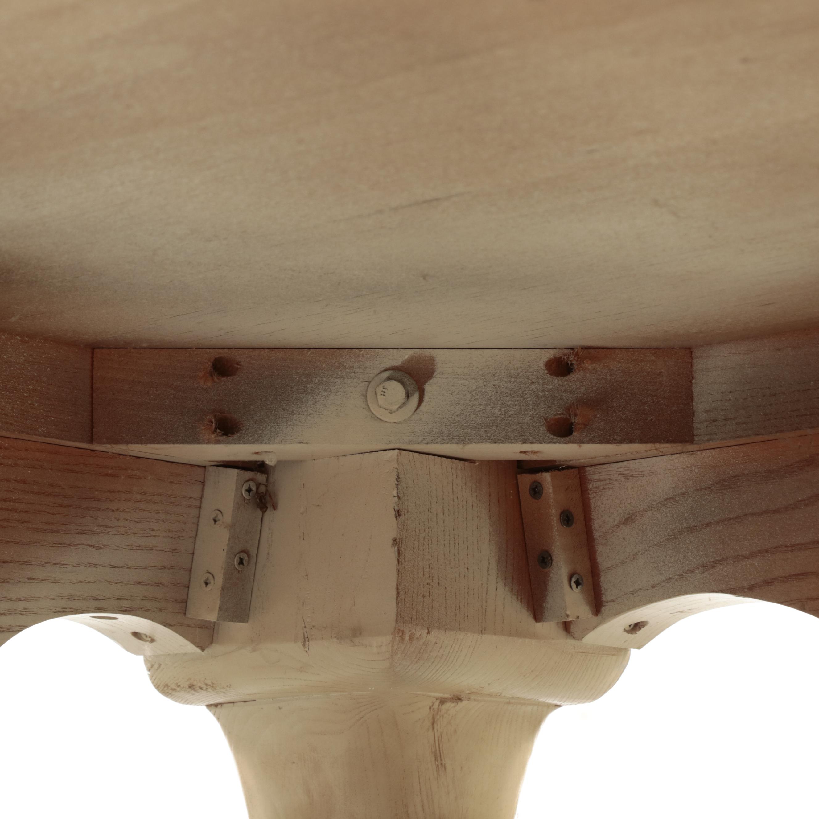 Henredon Louis XV Style Pickled Oak Coffee Table with Cream Marble Top