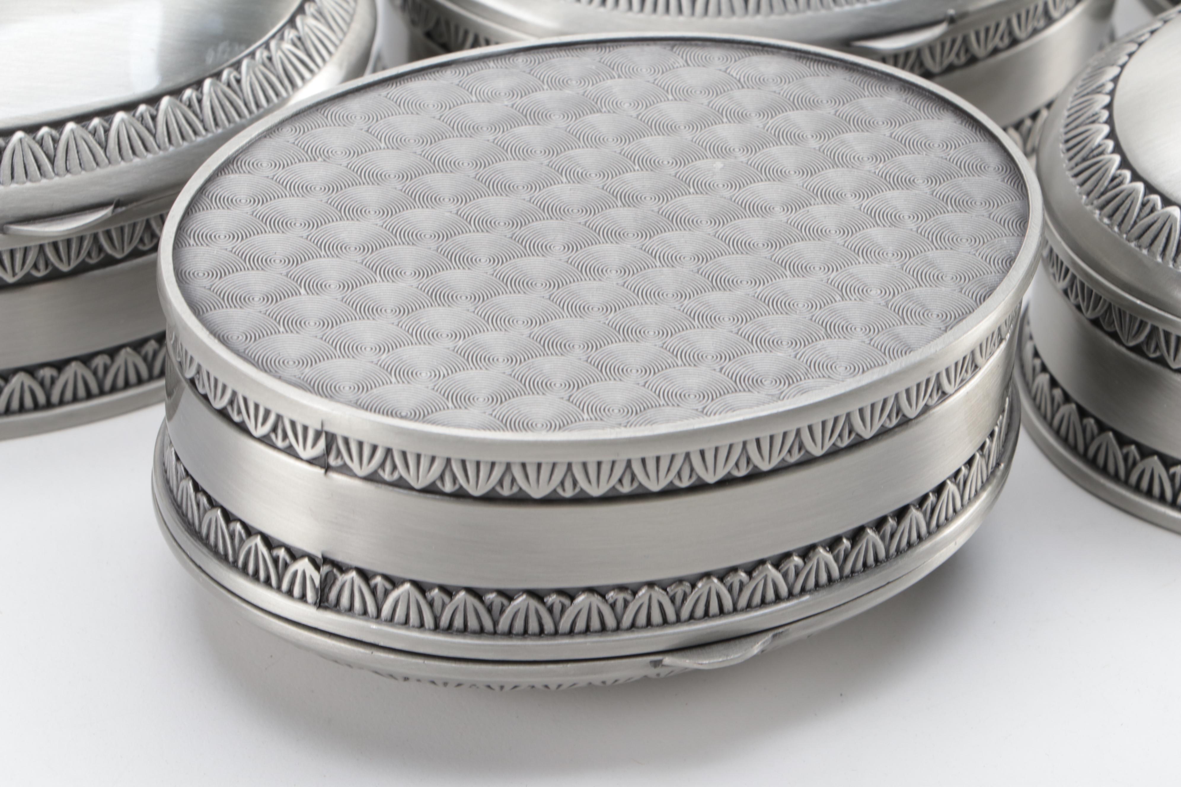 Oval Shaped Metal Trinket Boxes