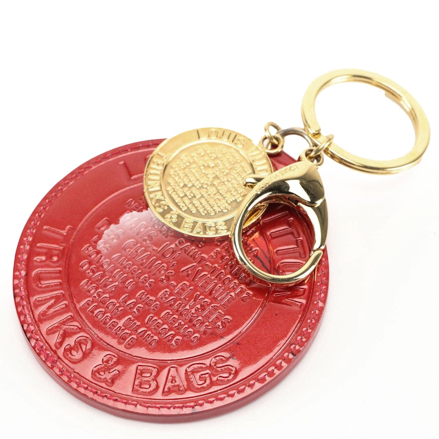 Louis Vuitton Trunks & Bags Key Chain/Bag Charm in Red Patent