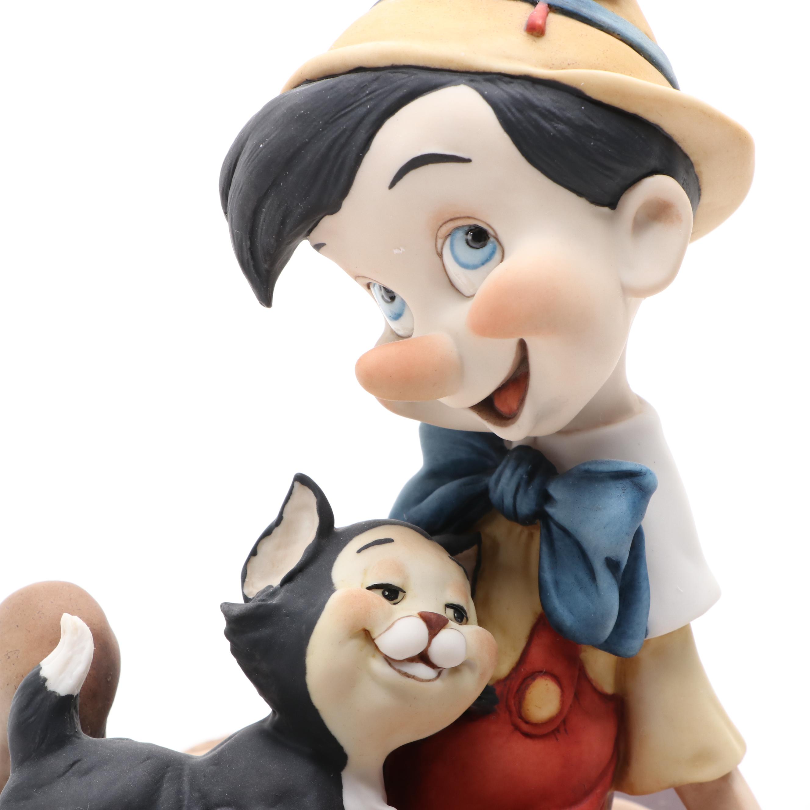 Giuseppe Armani "Pinocchio and Figaro" Artist Signed Porcelain Figurine
