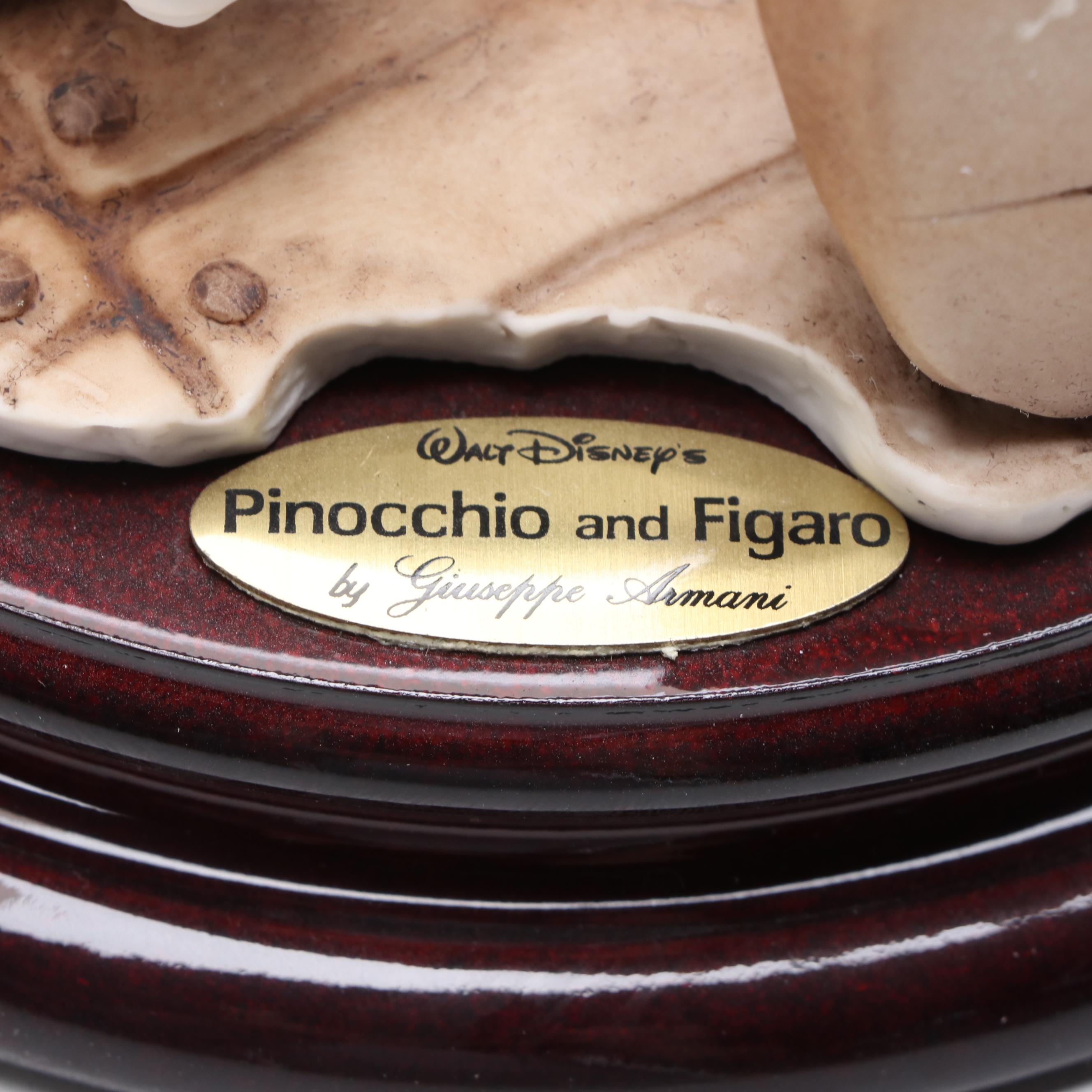 Giuseppe Armani "Pinocchio and Figaro" Artist Signed Porcelain Figurine