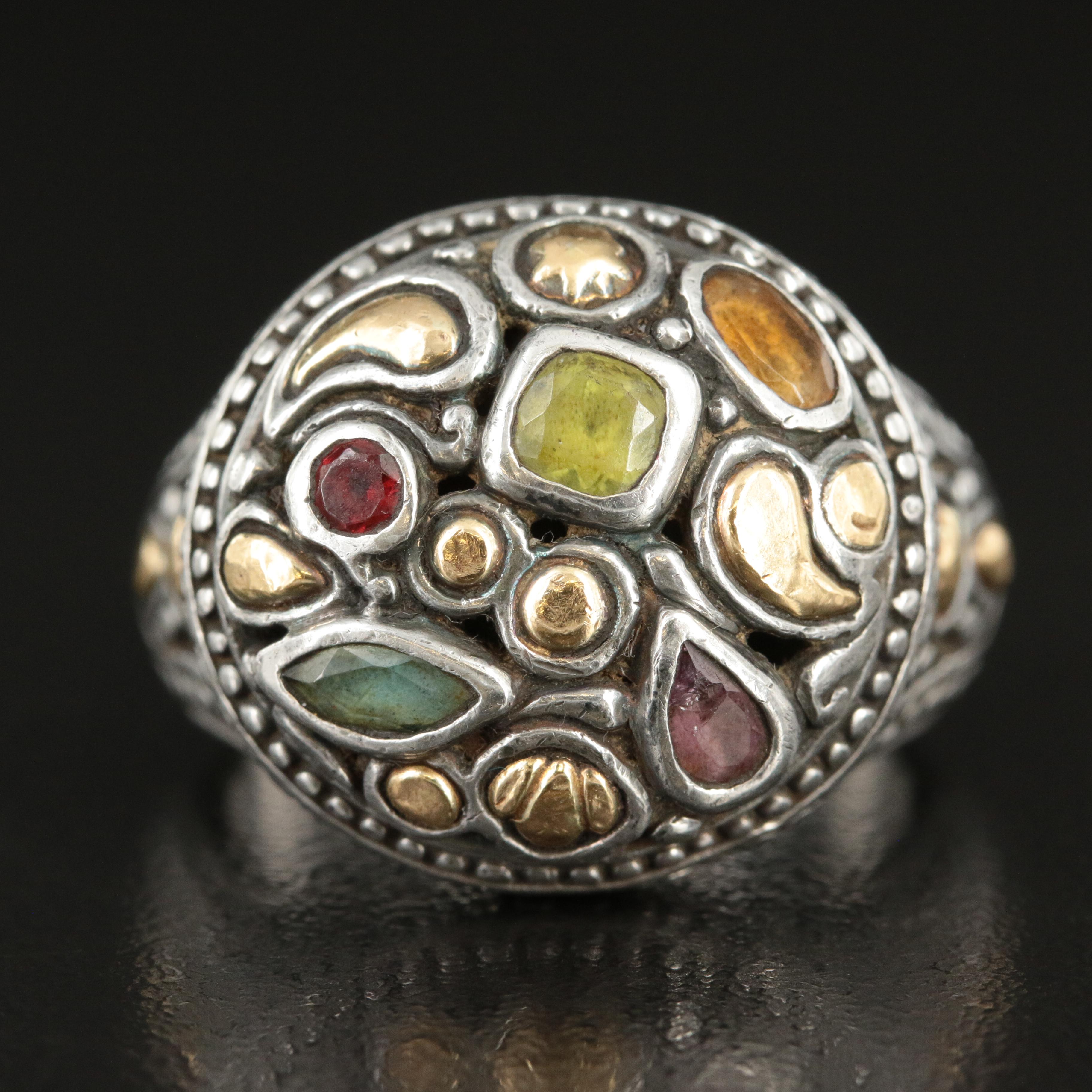 Samuel B Sterling, 18K and Gemstone Dome Ring