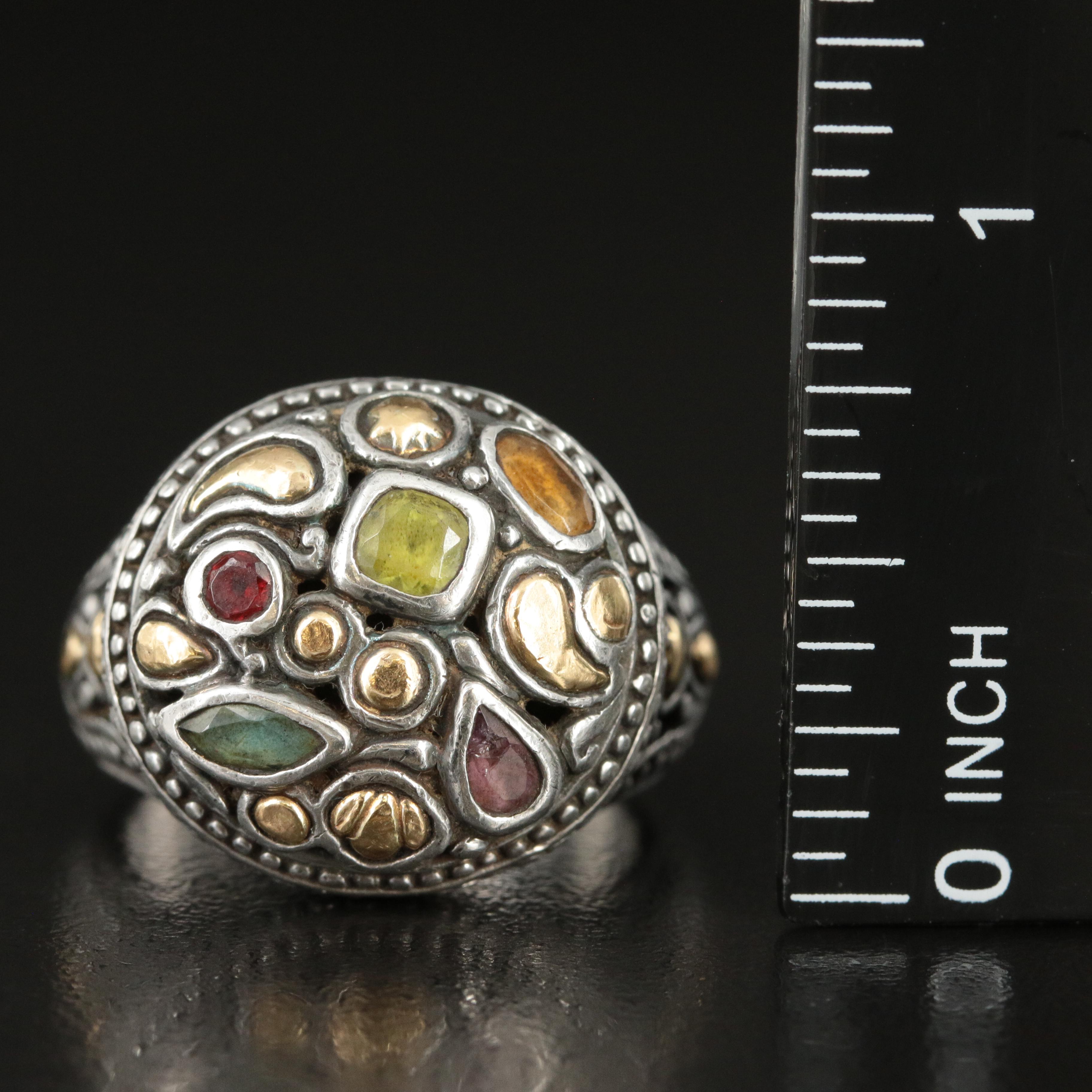 Samuel B Sterling, 18K and Gemstone Dome Ring