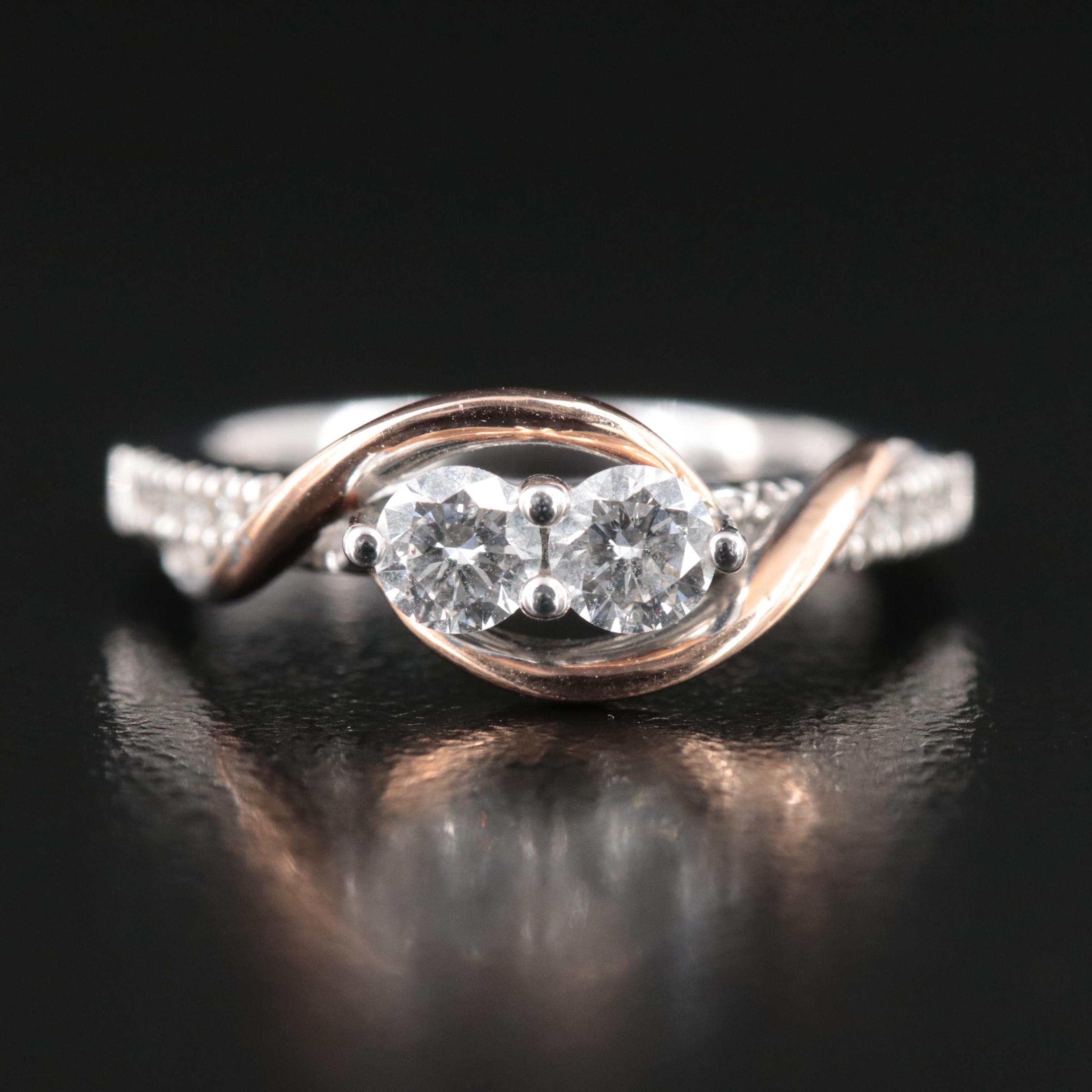 Ever Us 14K 0.50 CTW Diamond Ring with Rose Gold Accent