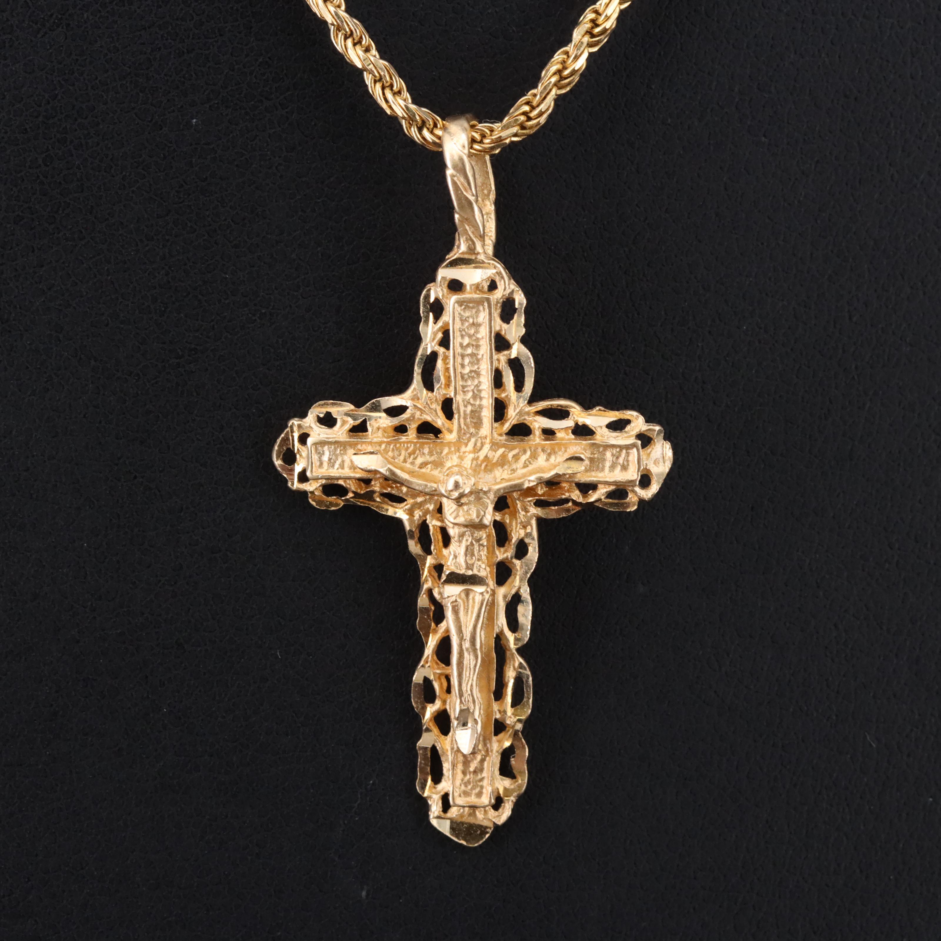 14K Crucifix Pendant Necklace