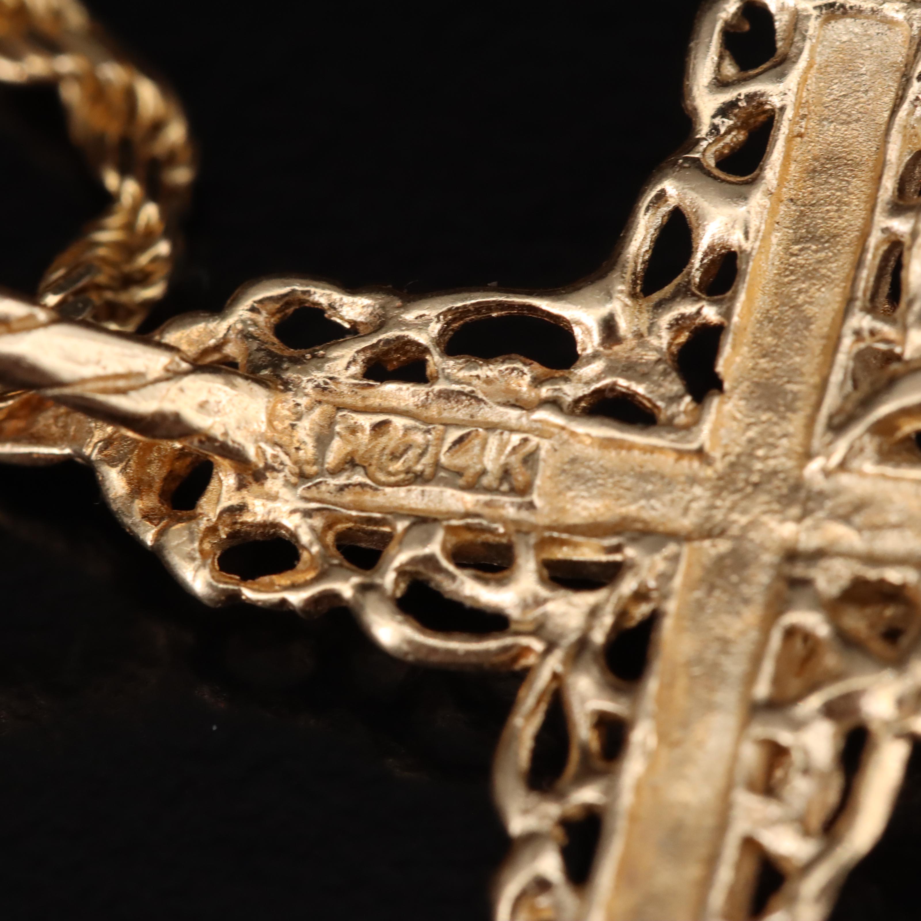 14K Crucifix Pendant Necklace
