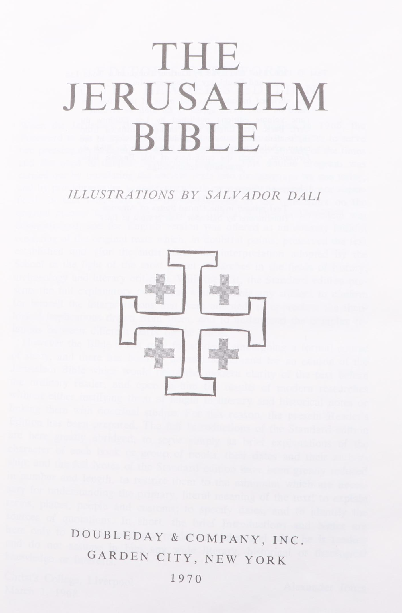 Salvador Dalí Illustrated Jerusalem Bible Edited by Alexander Jones, 1970