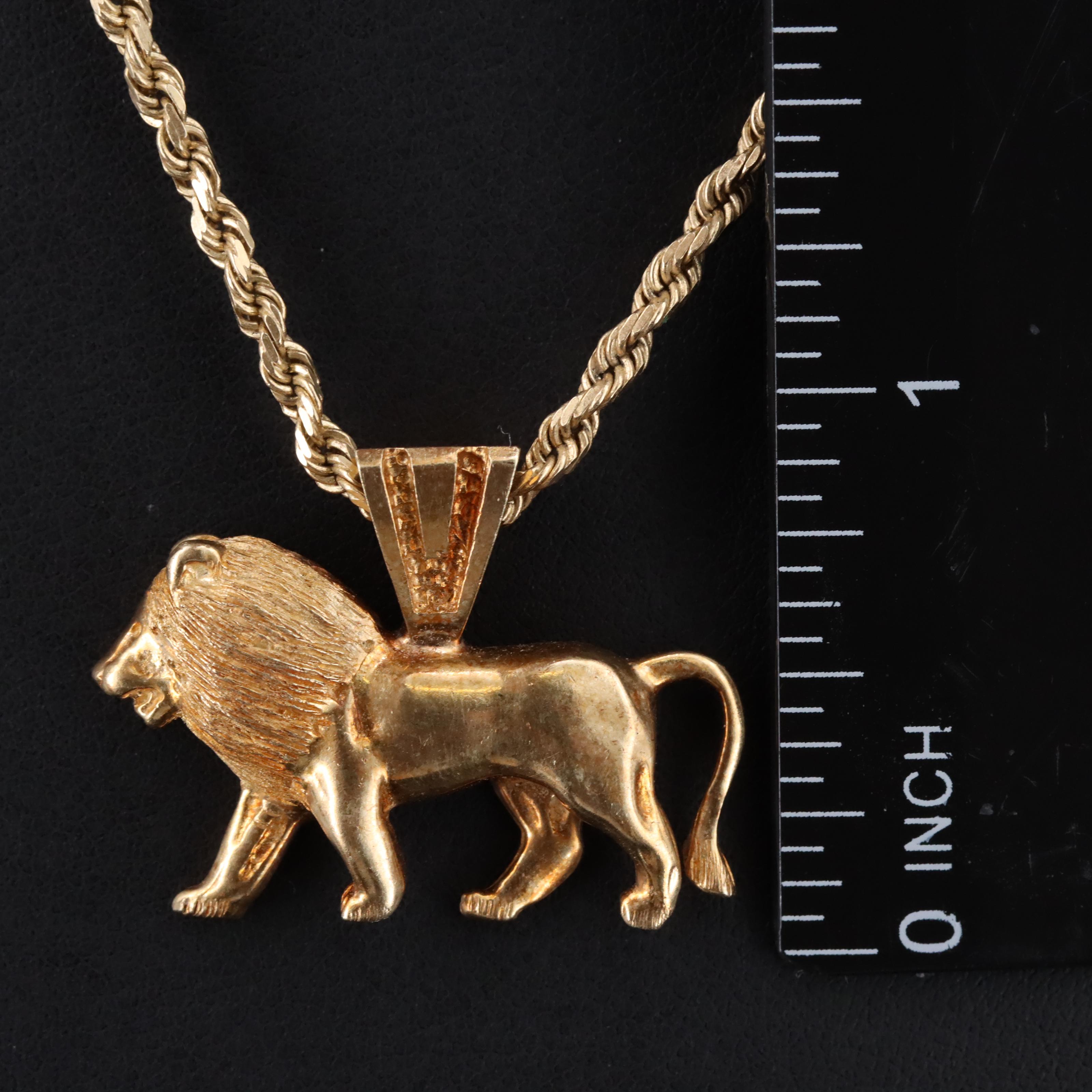 Maurice Katz 14K Lion Pendant Necklace