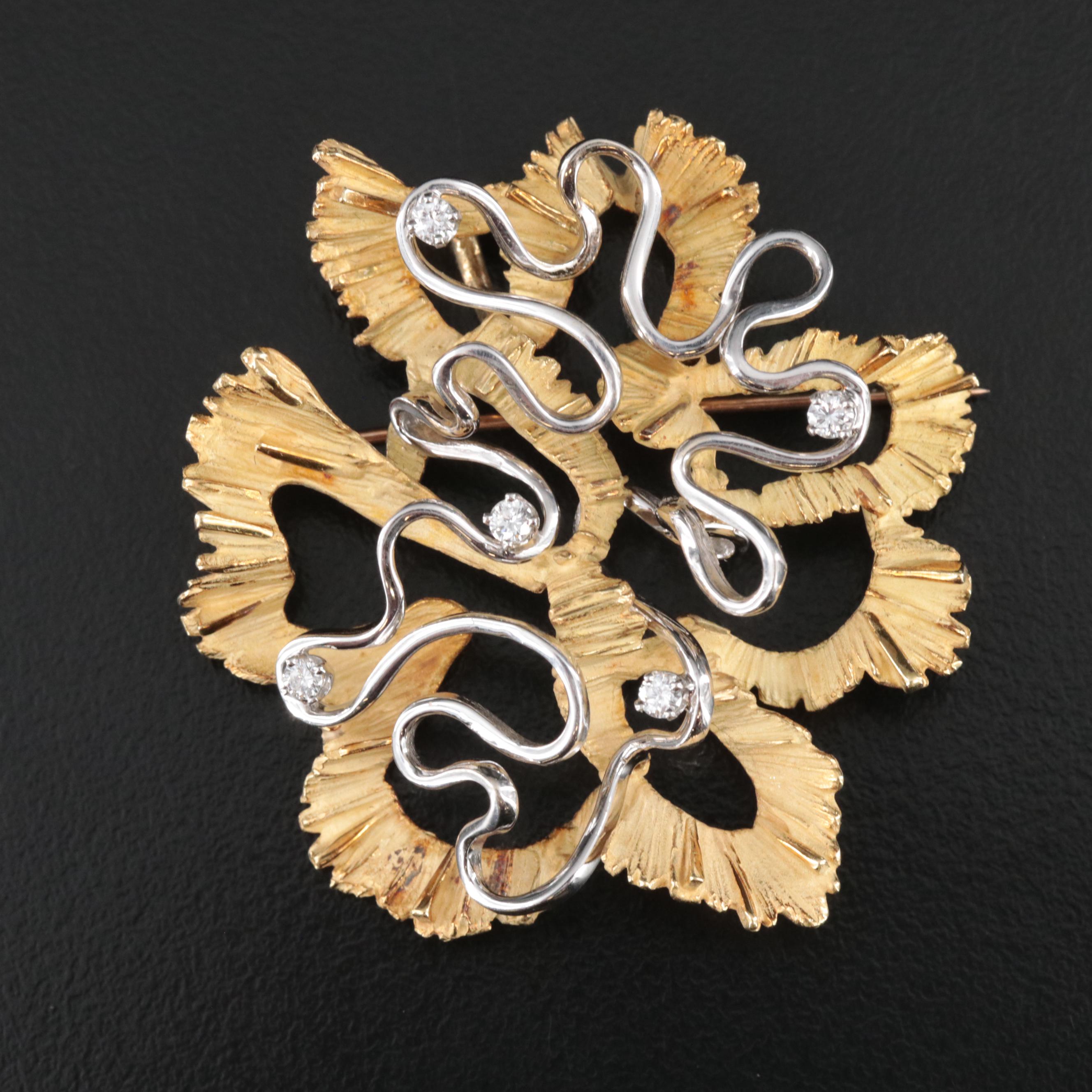 18K 0.40 CTW Diamond Brooch