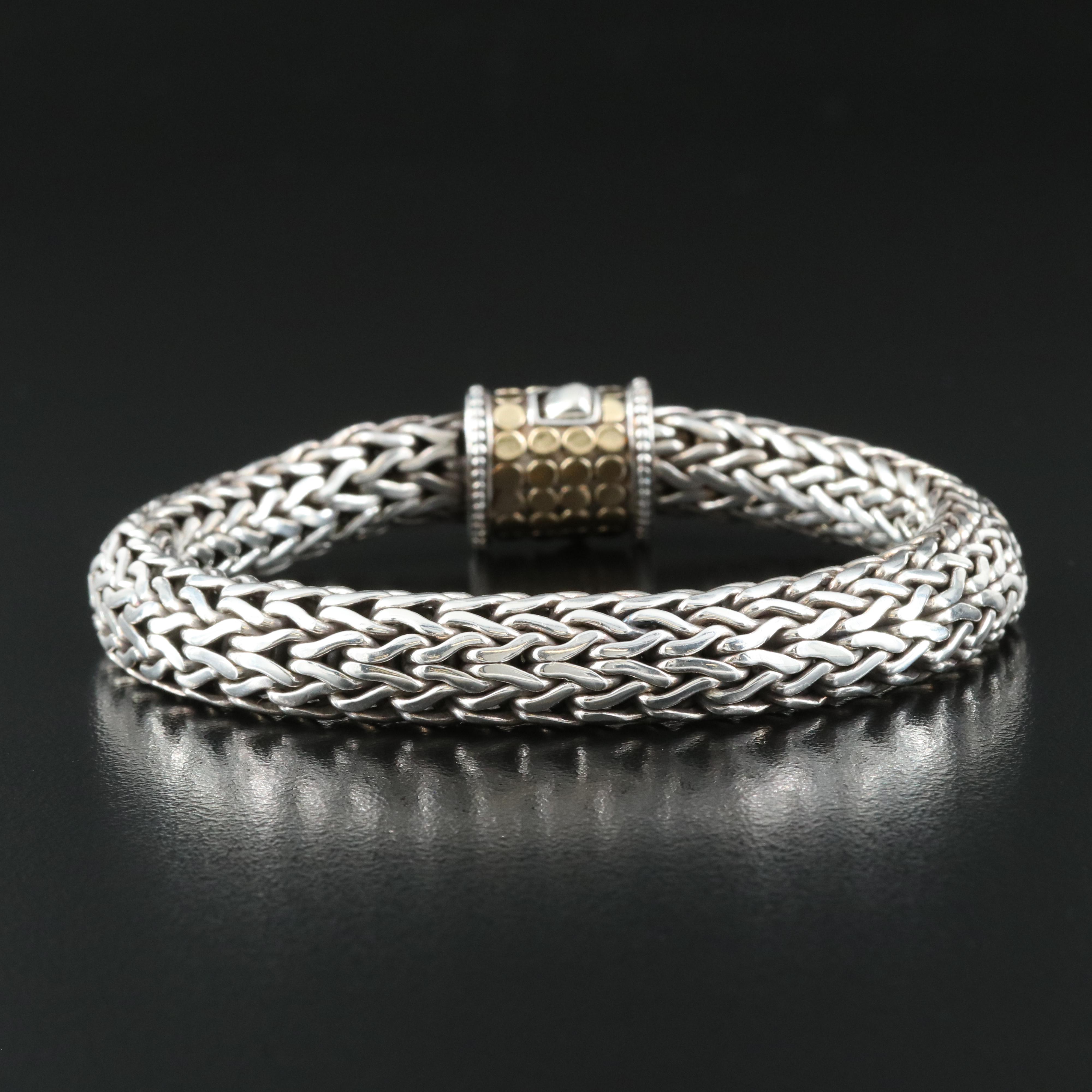 John Hardy "Classic Chain Dot" Sterling Bracelet with 18K Accents