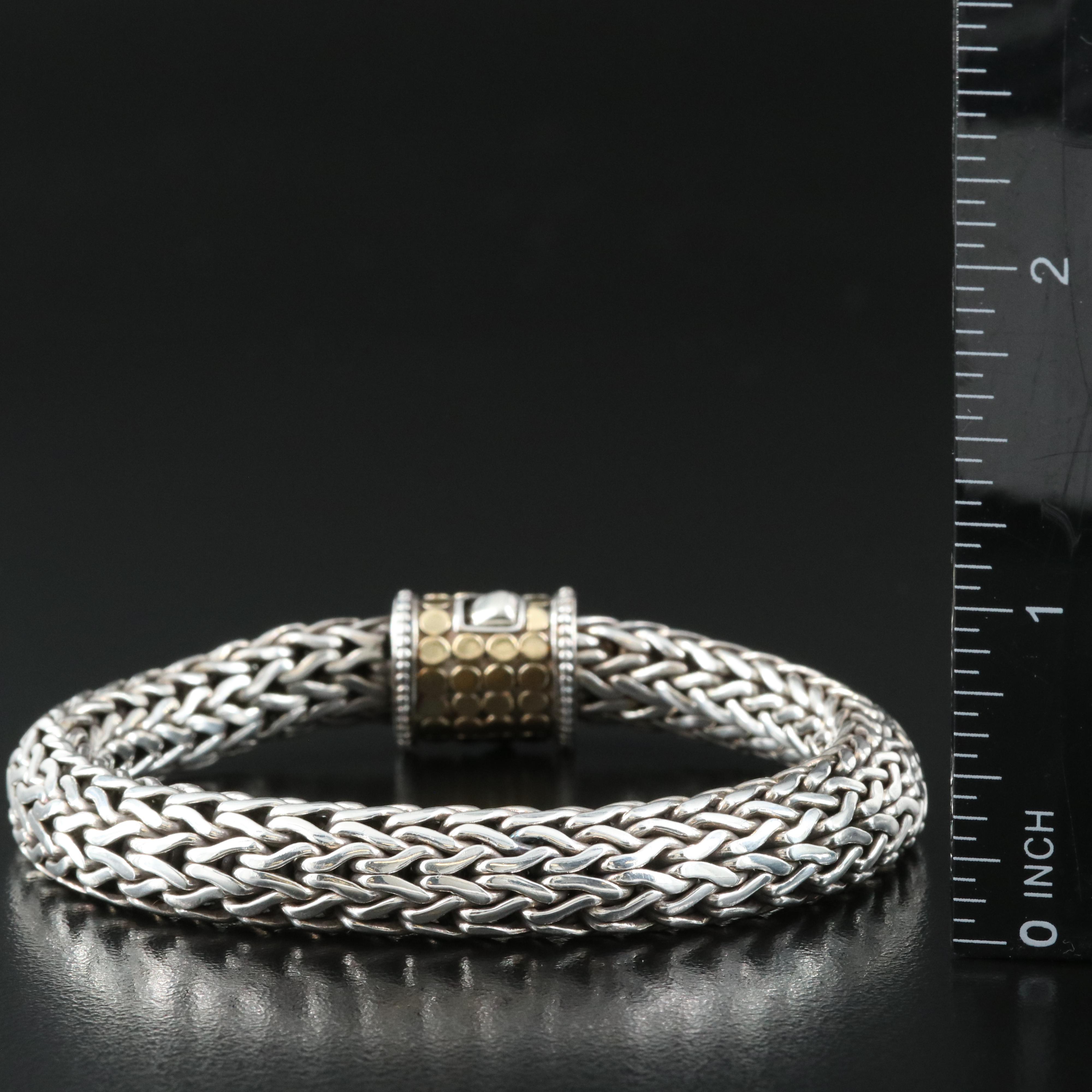 John Hardy "Classic Chain Dot" Sterling Bracelet with 18K Accents