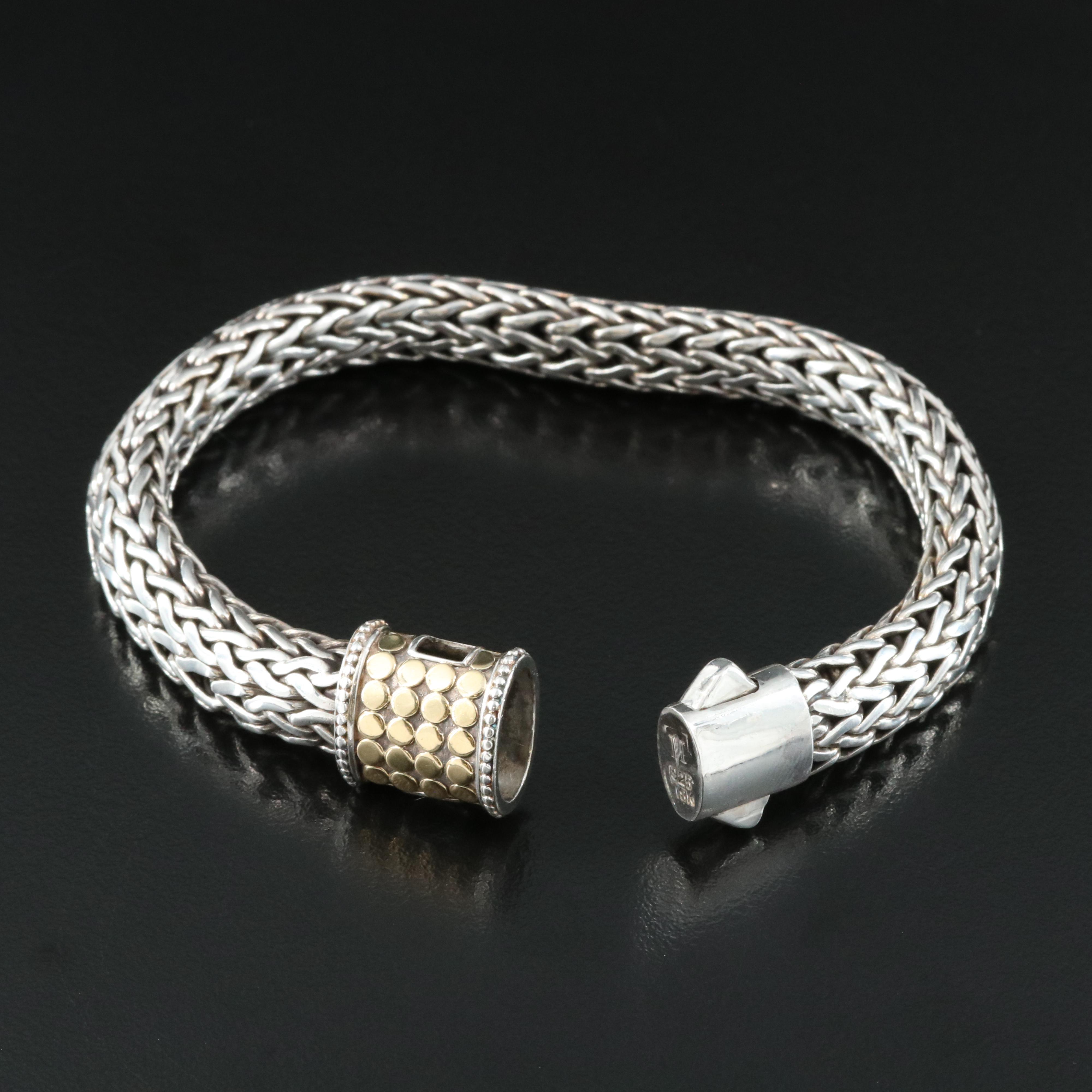 John Hardy "Classic Chain Dot" Sterling Bracelet with 18K Accents