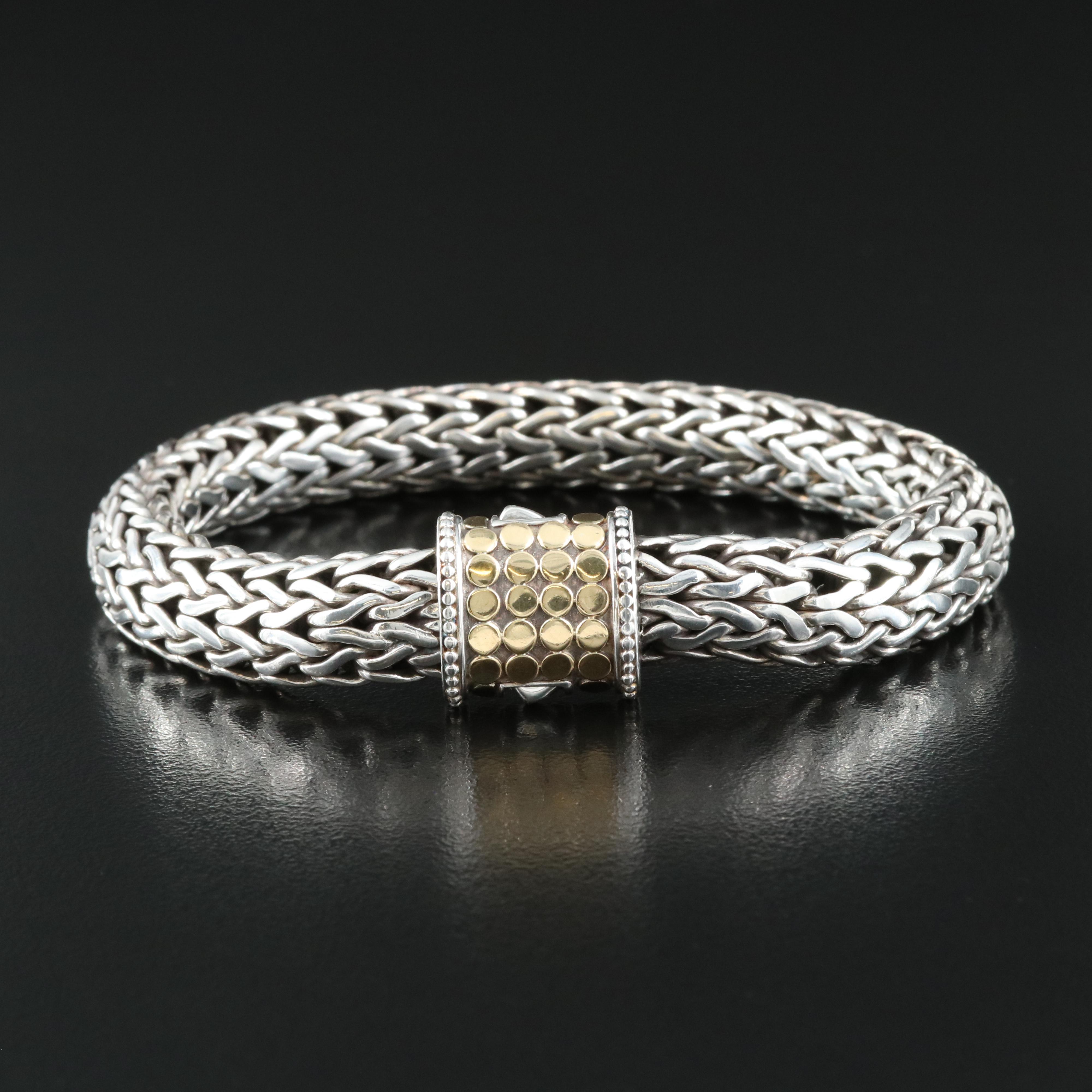 John Hardy "Classic Chain Dot" Sterling Bracelet with 18K Accents
