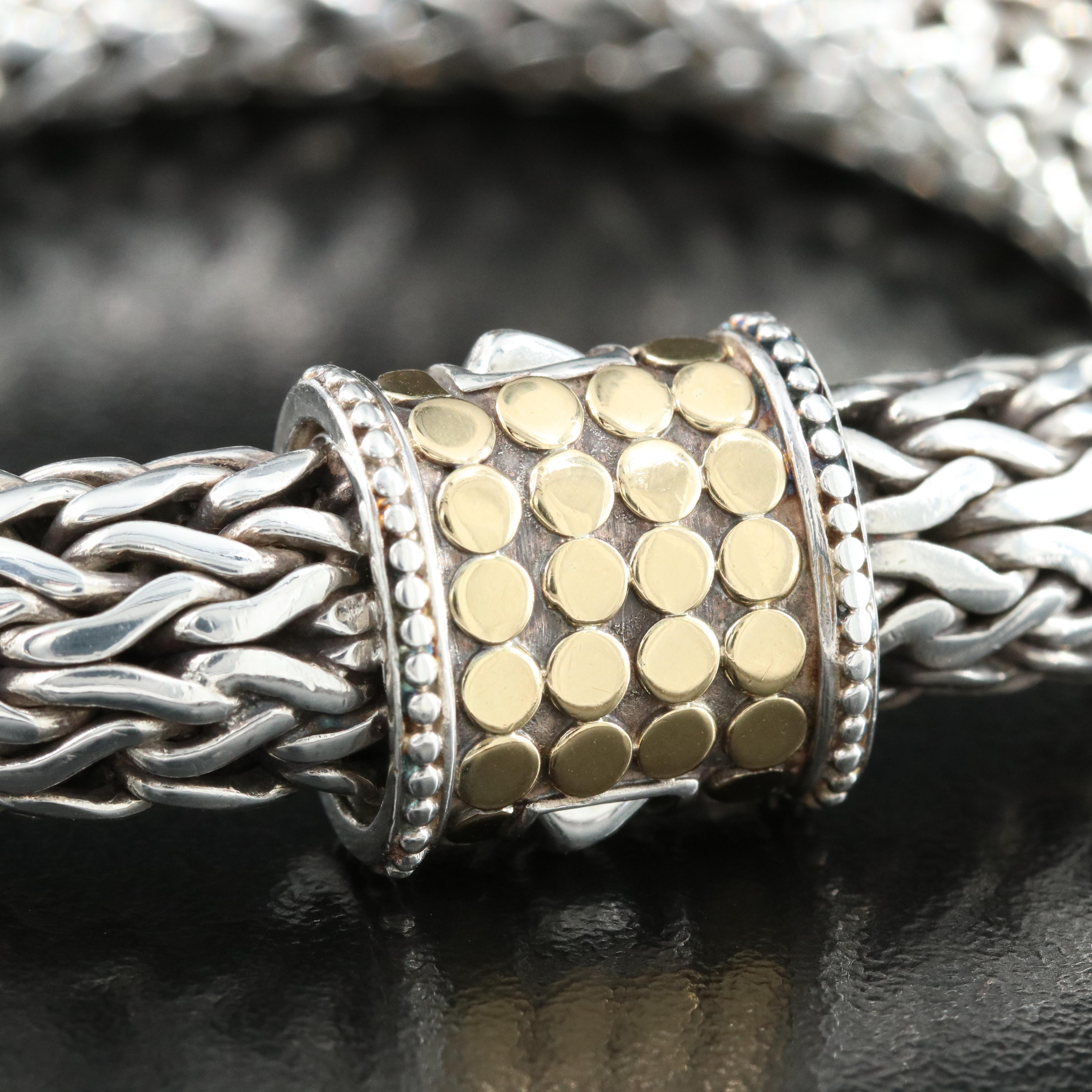 John Hardy "Classic Chain Dot" Sterling Bracelet with 18K Accents