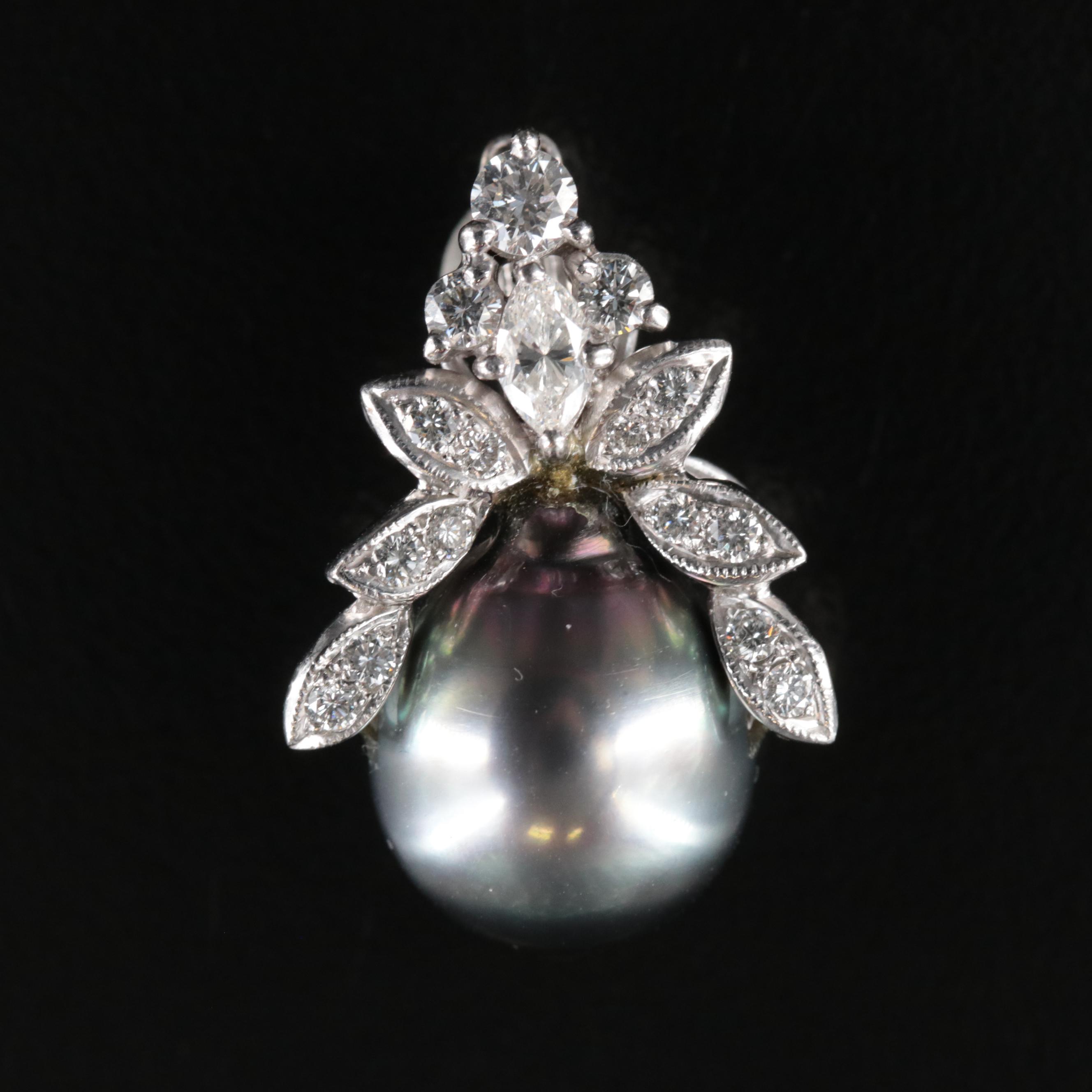 18K Pearl and Diamond Converter Pendant