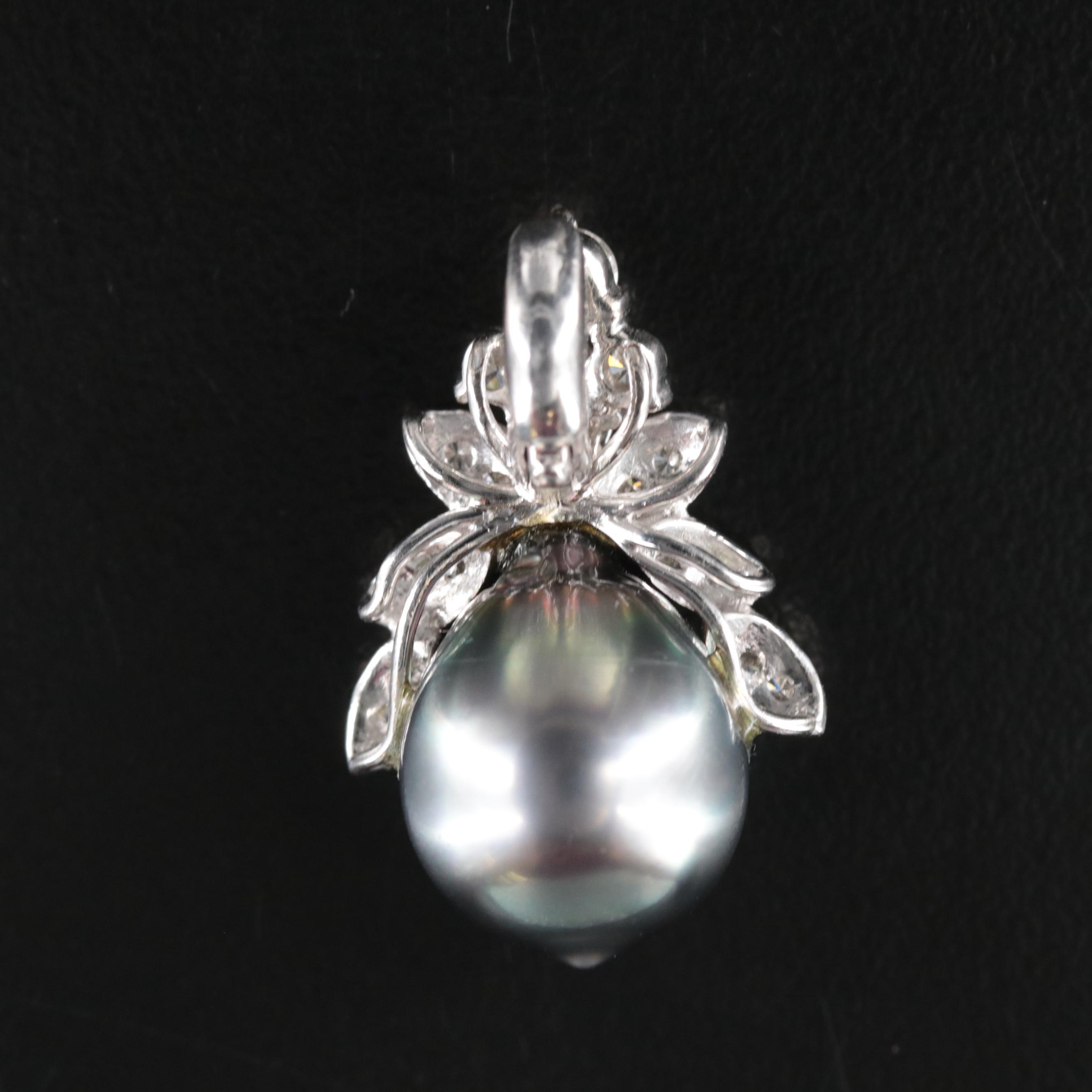 18K Pearl and Diamond Converter Pendant
