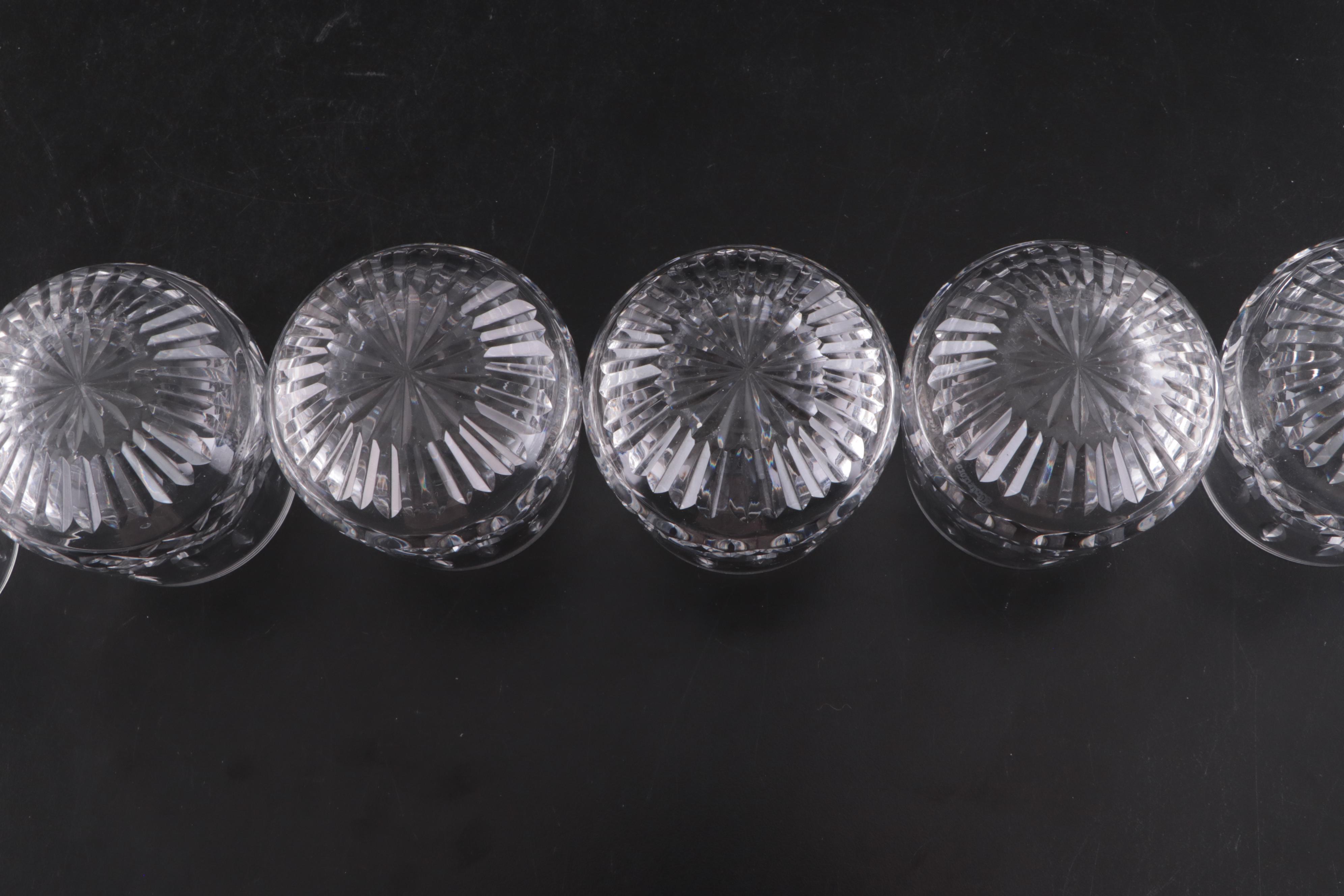 Waterford Crystal "Lismore" Roly Poly Glasses, Mid to Late 20th Century