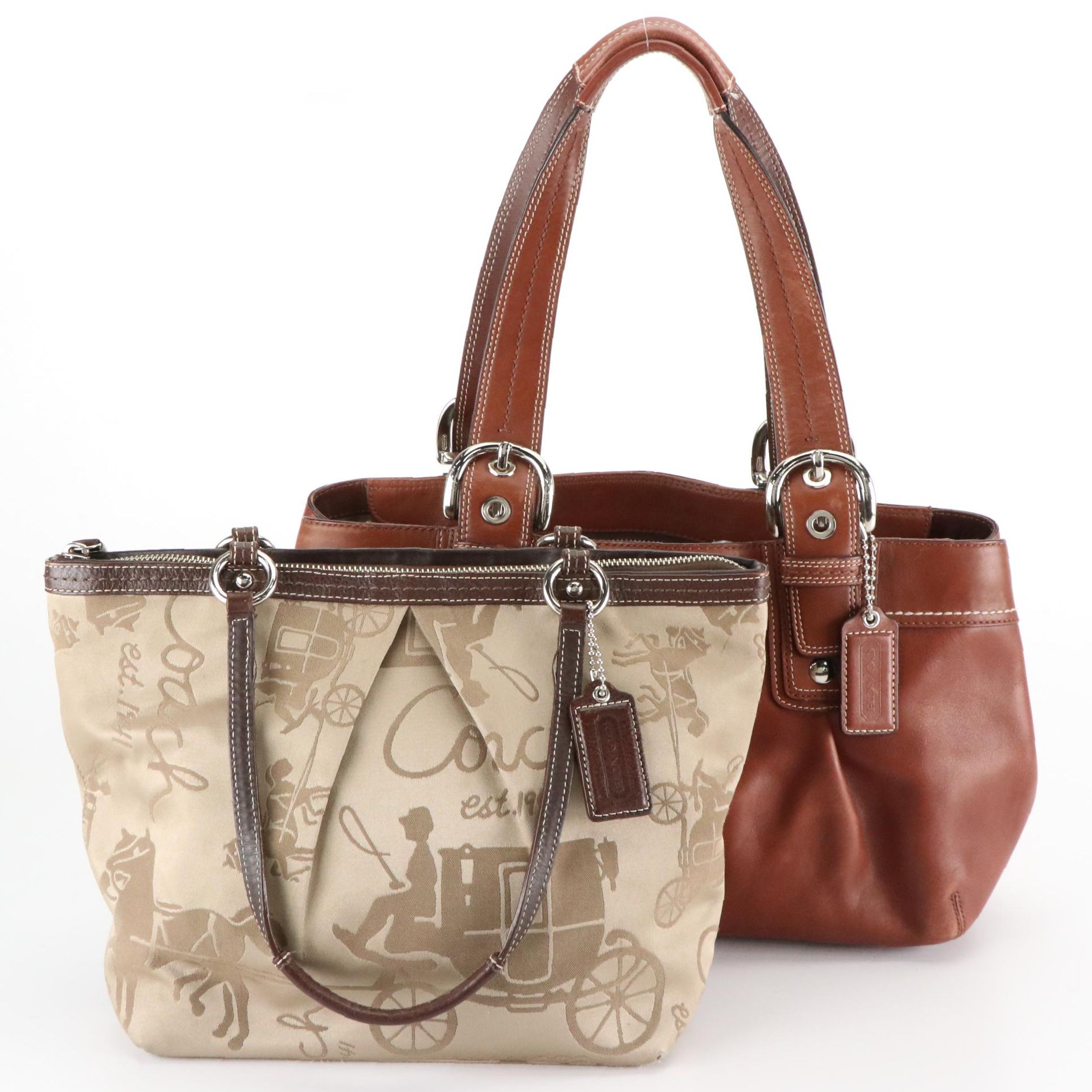 Coach F14482 Carriage Shoulder Bag and F13732 Leather Shoulder Bag