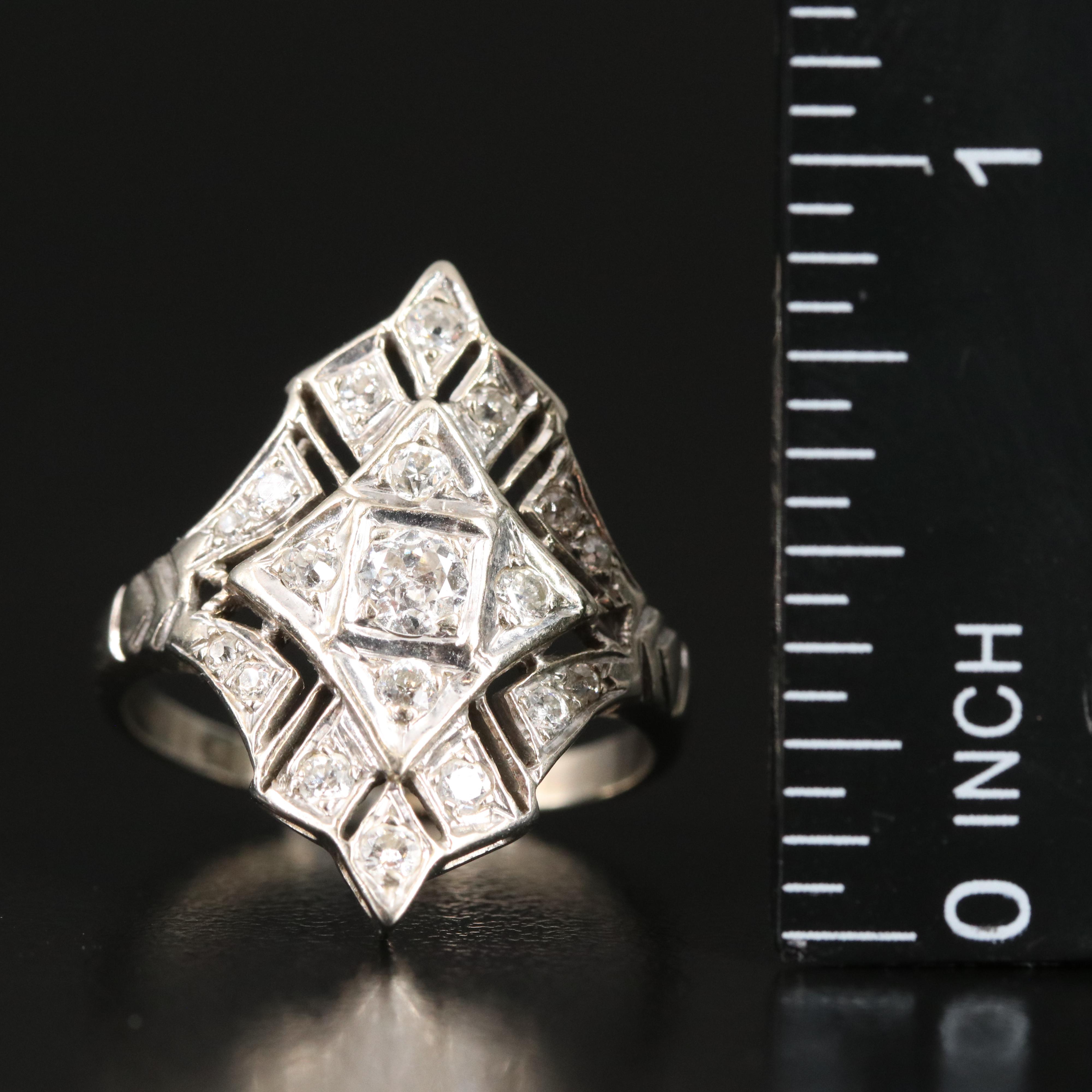 Art Deco 14K 0.82 CTW Diamond Ring