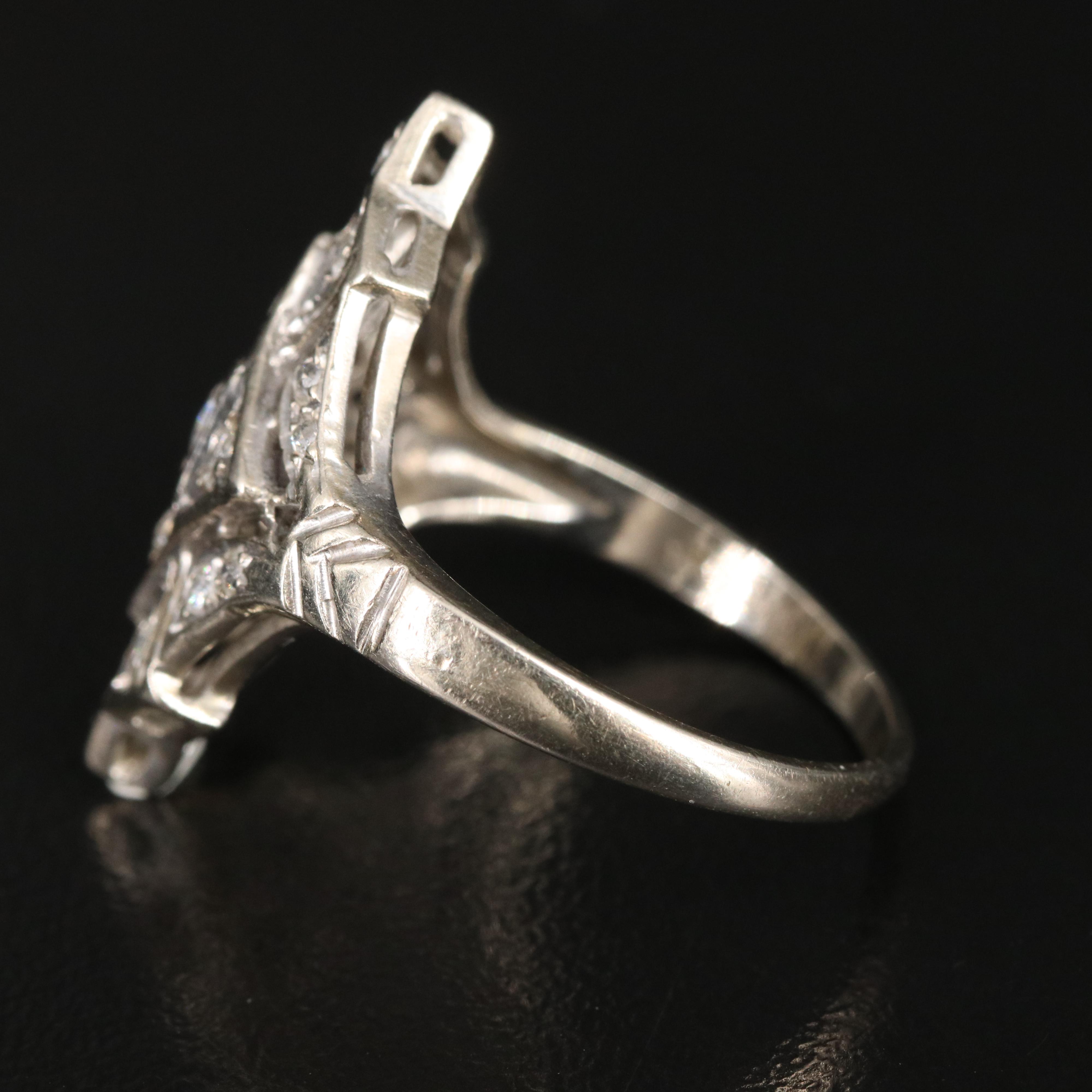Art Deco 14K 0.82 CTW Diamond Ring