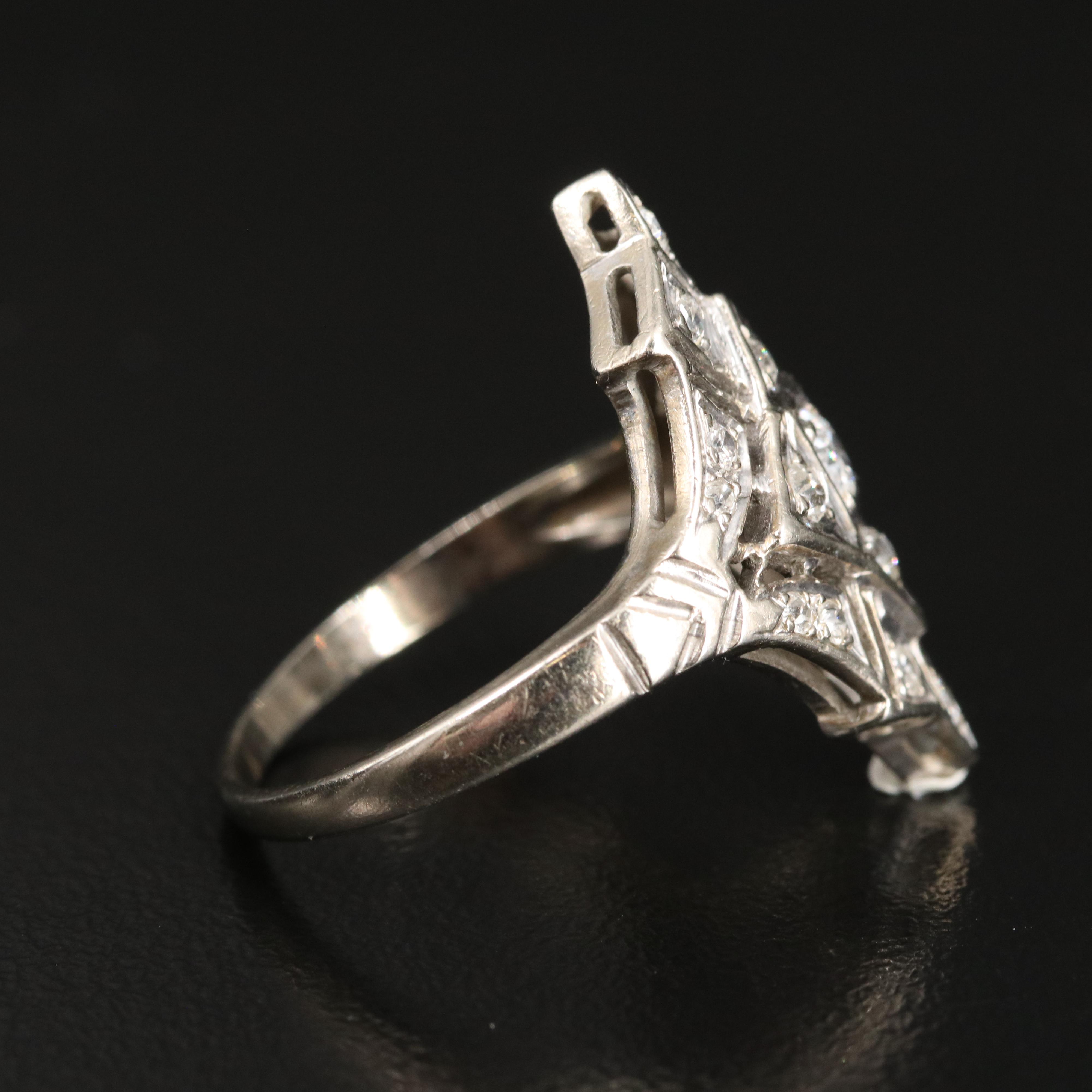 Art Deco 14K 0.82 CTW Diamond Ring