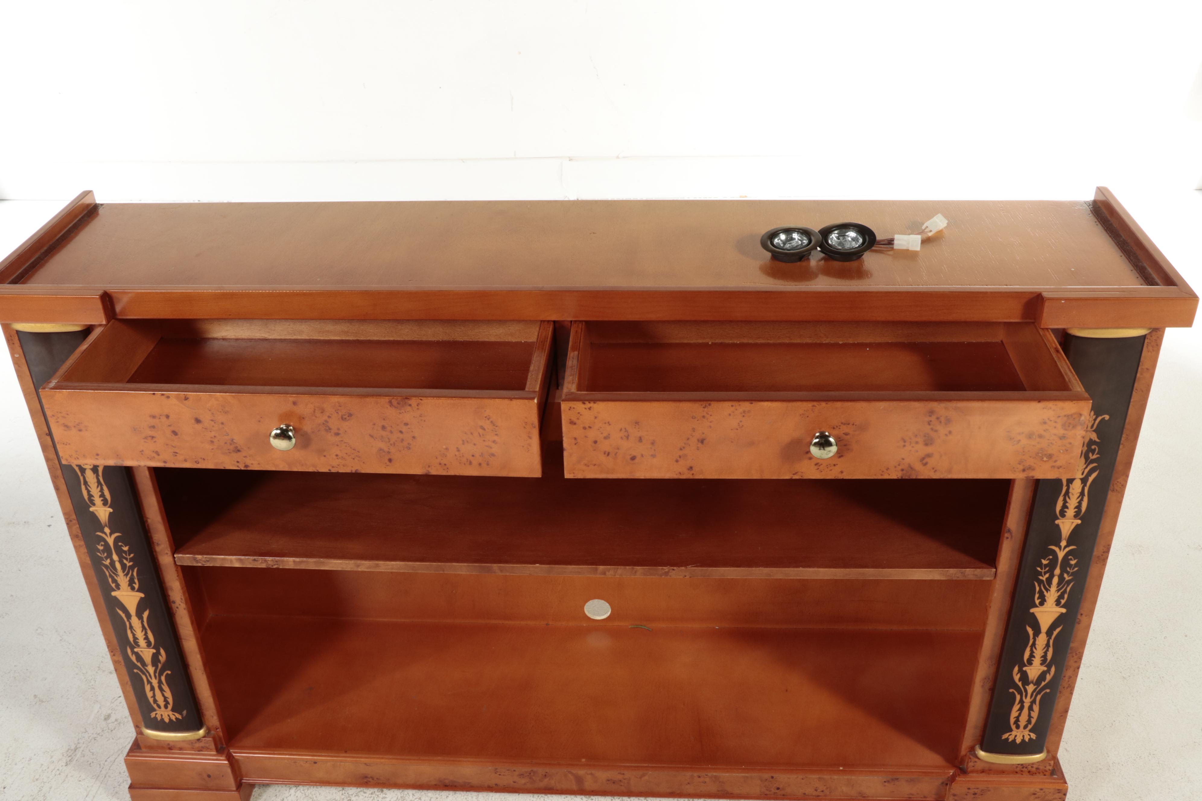 Bespoke Italian Neoclassical Style Illuminated Bar Cabinet