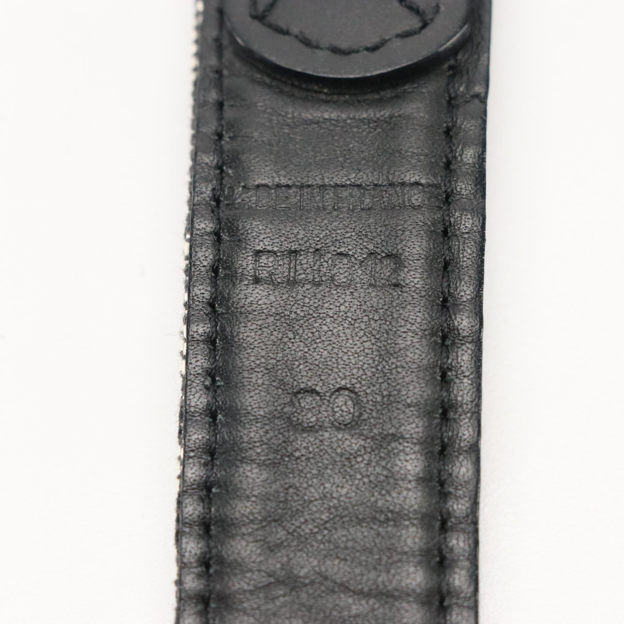 Christian Dior Belt in Trotter Logo Oblique Jacquard and Black Leather