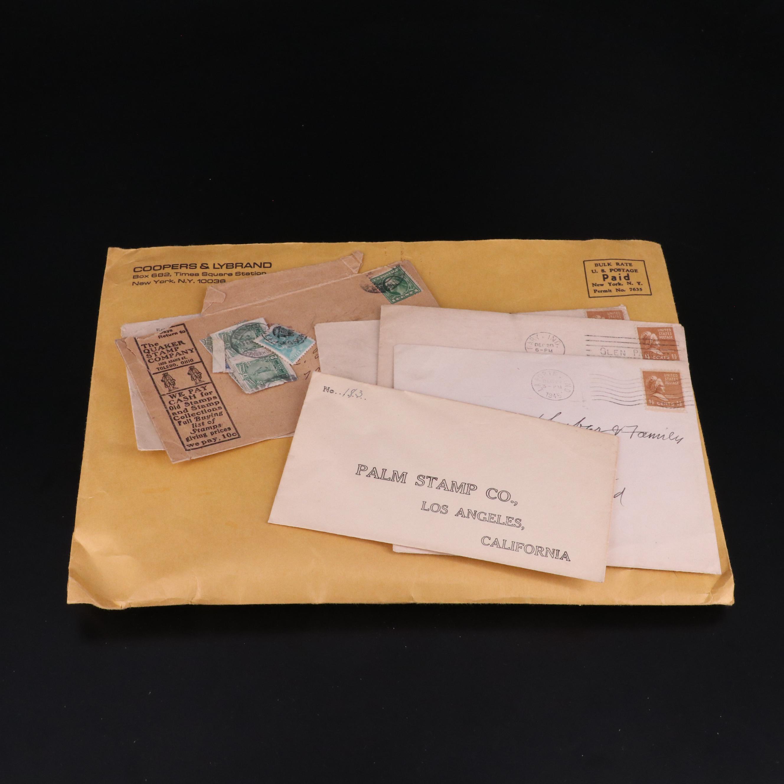 Large Group of Postage Stamps, Envelopes, Postcards and Philately Supplies