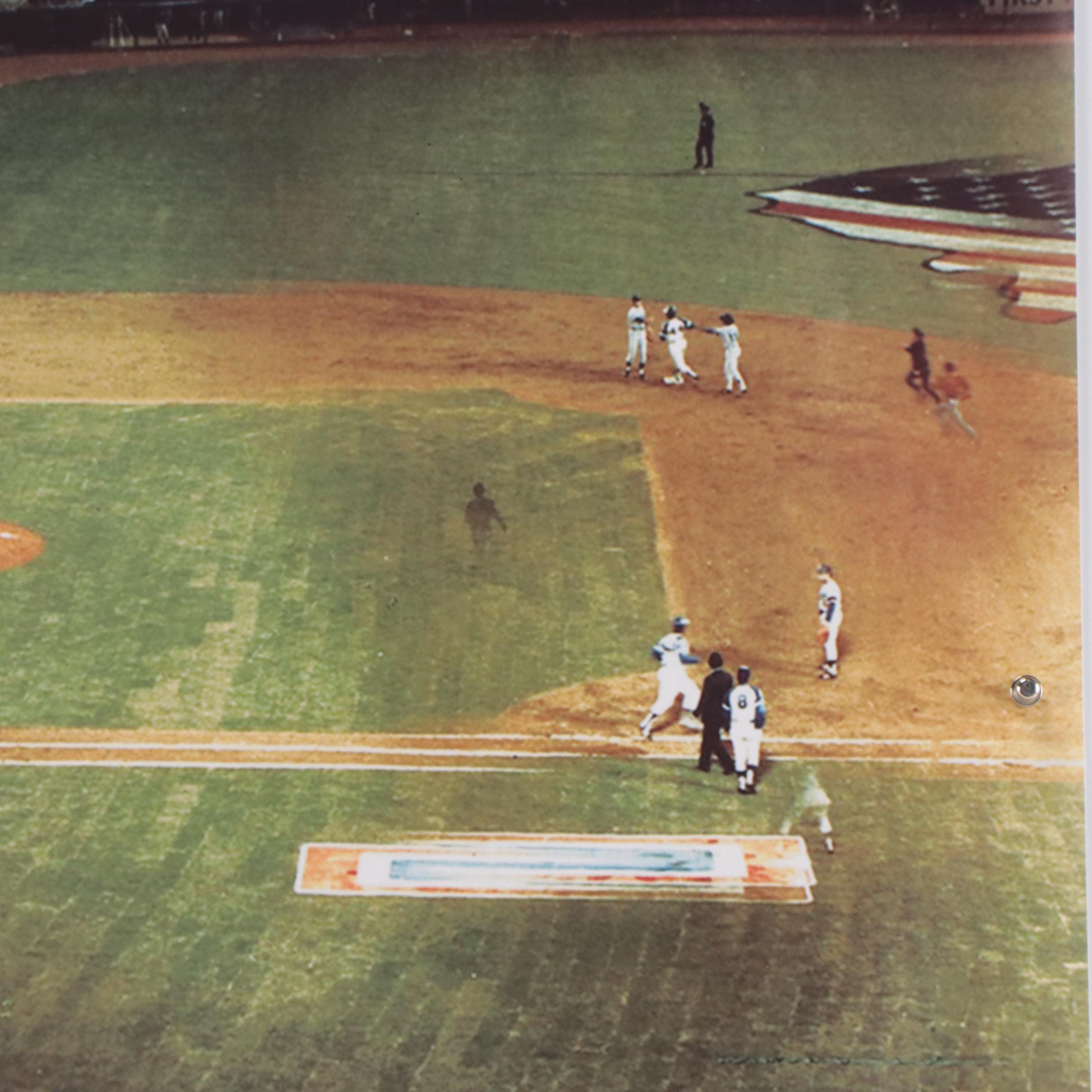 Hank Aaron Signed Atlanta Braves Home Run 715 Print