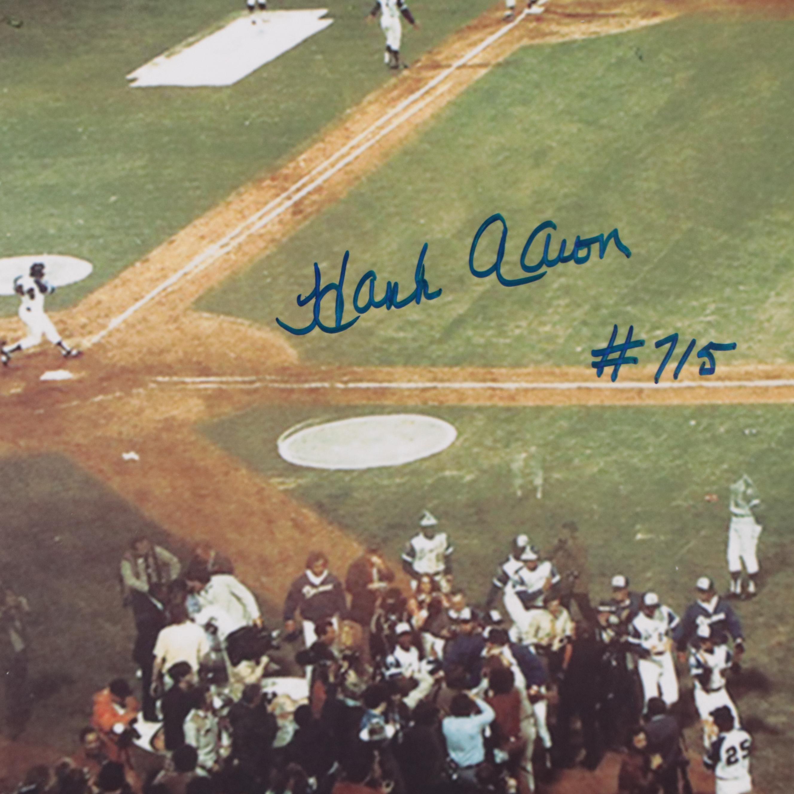Hank Aaron Signed Atlanta Braves Home Run 715 Print