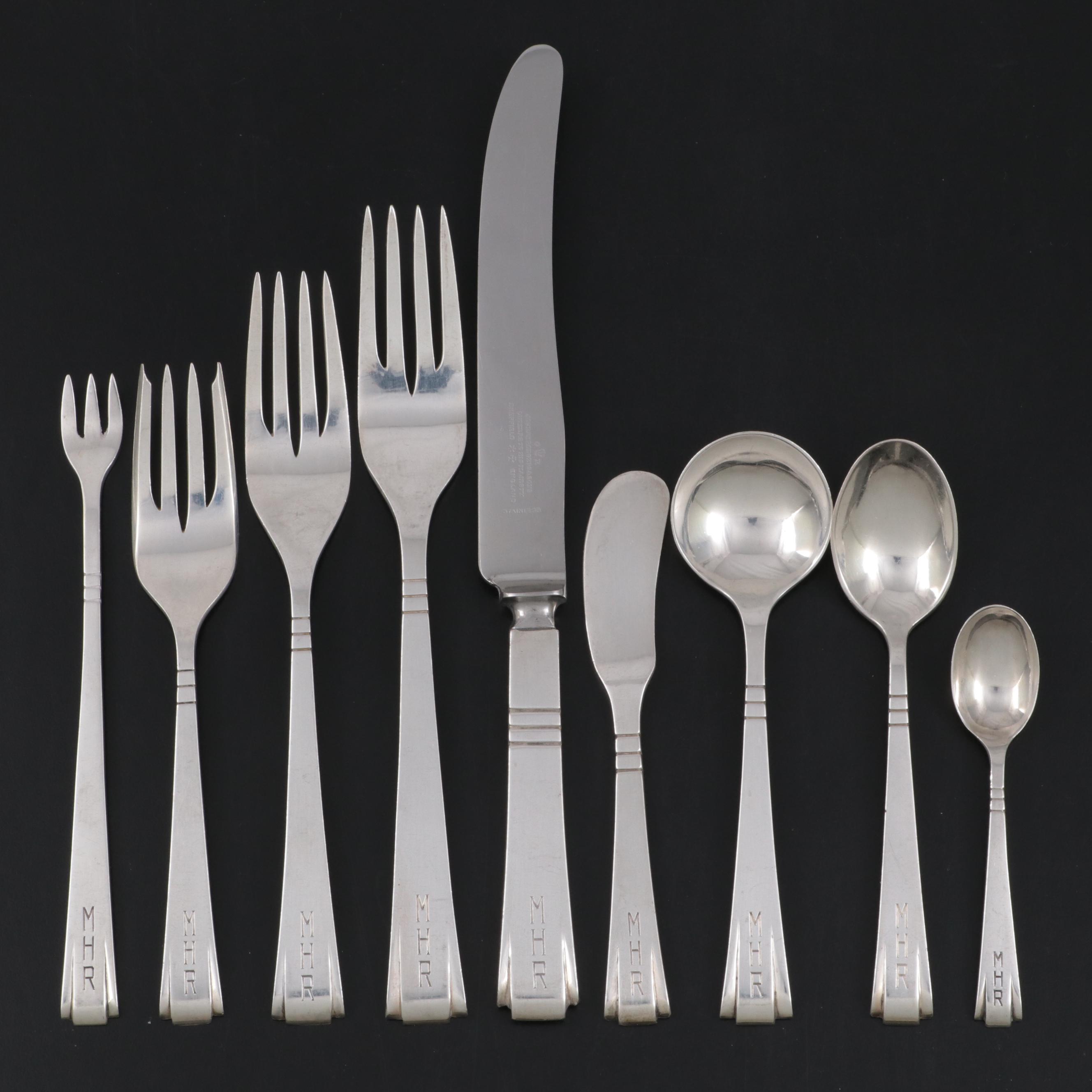 Dirk Van Erp Art Deco Style Sterling Silver Flatware, Early to Mid 20th