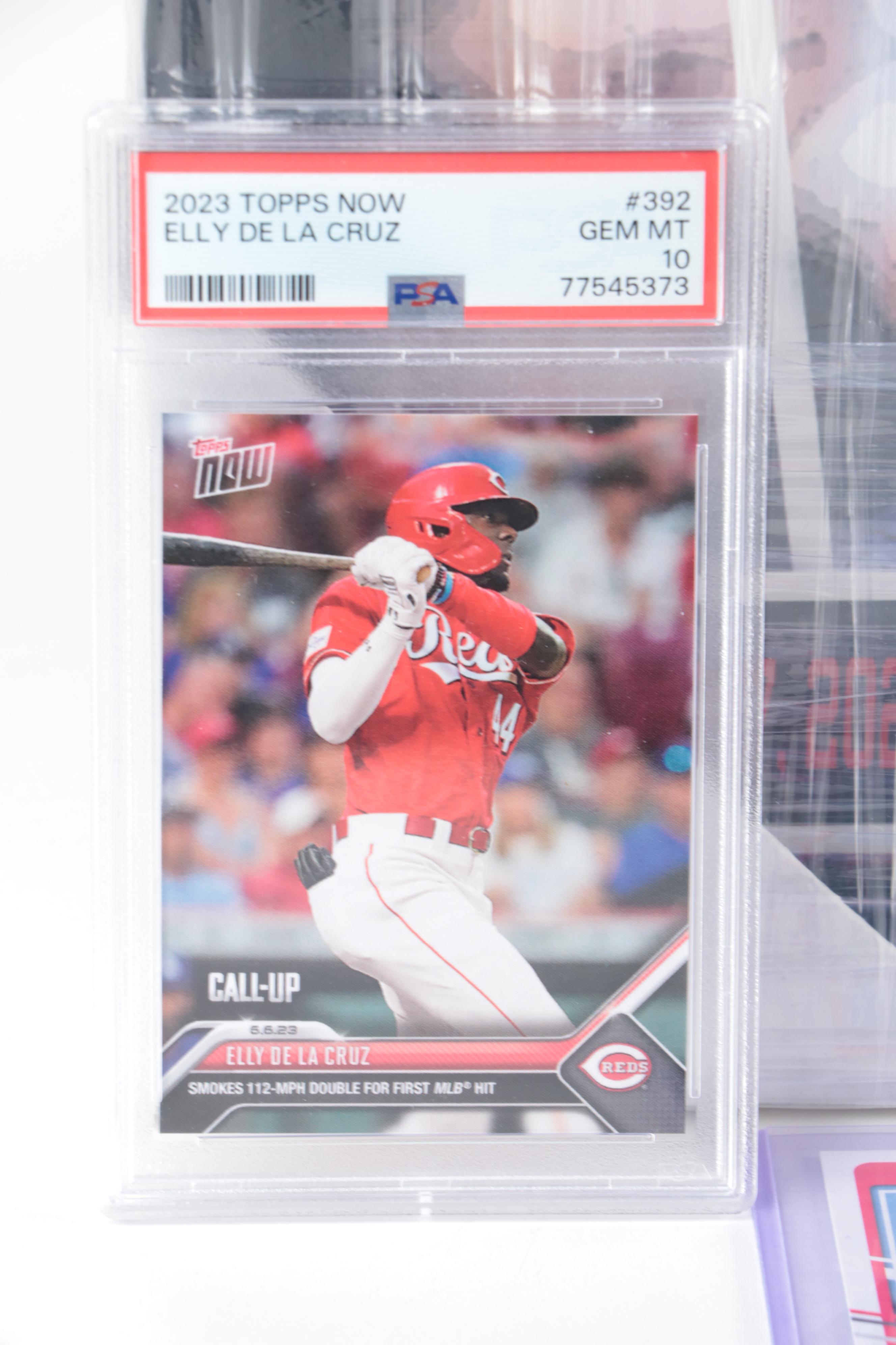 Elly De La Cruz Framed Print with Rookie Year Card PSA Graded 10 and More