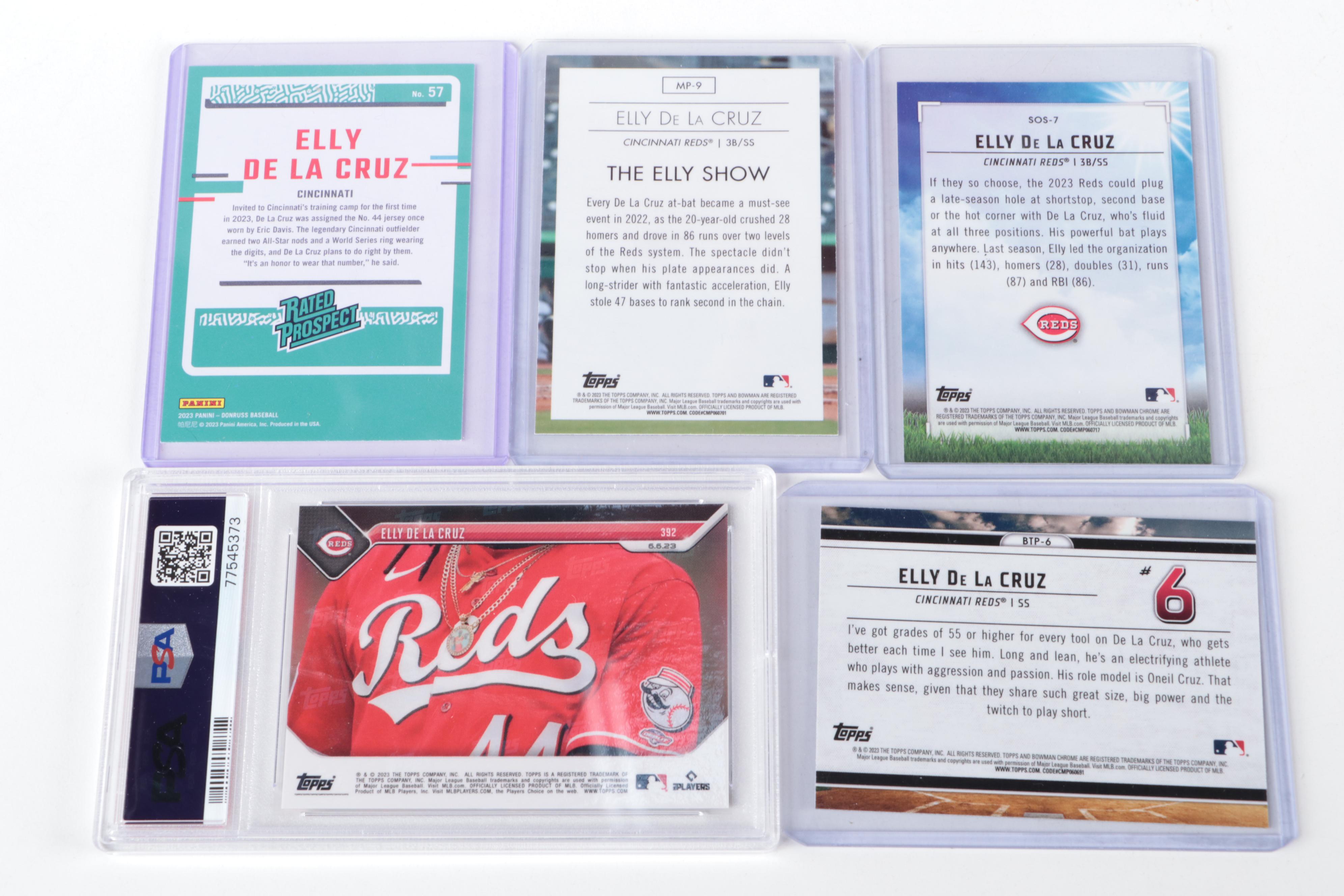 Elly De La Cruz Framed Print with Rookie Year Card PSA Graded 10 and More