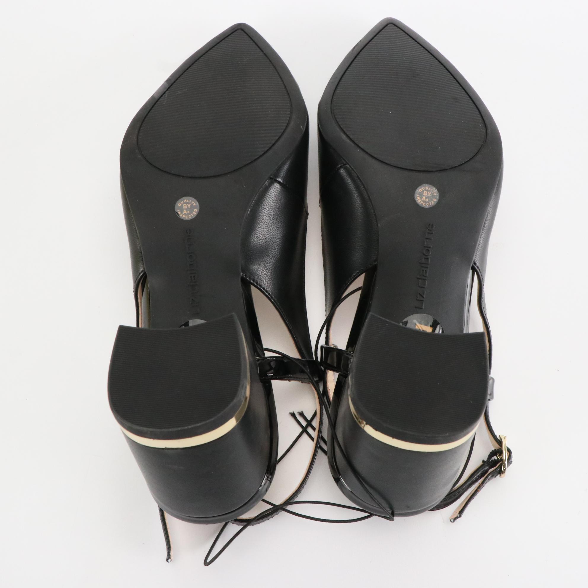 Liz Claiborne LC Bay Black Block Heel Closed-Toe Sandals in Boxes