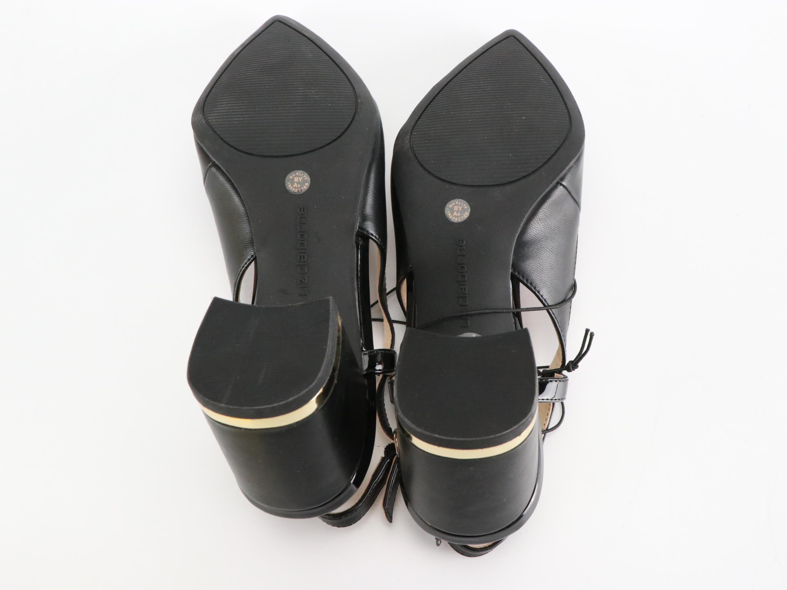 Liz Claiborne LC Bay Black Block Heel Closed-Toe Sandals in Boxes